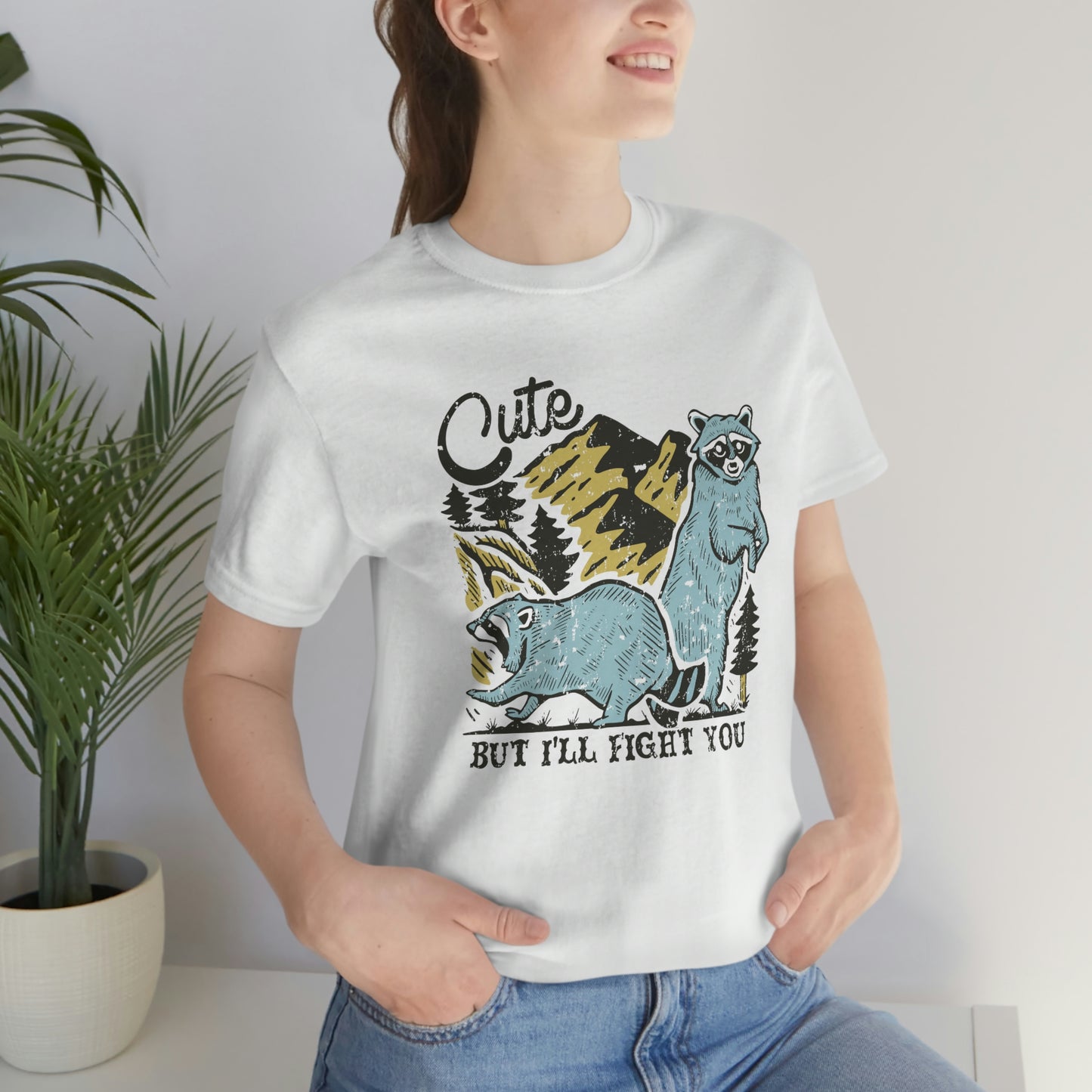 "Cute, but I'll fight you" Bella Canvas Unisex Jersey Short Sleeve Tee