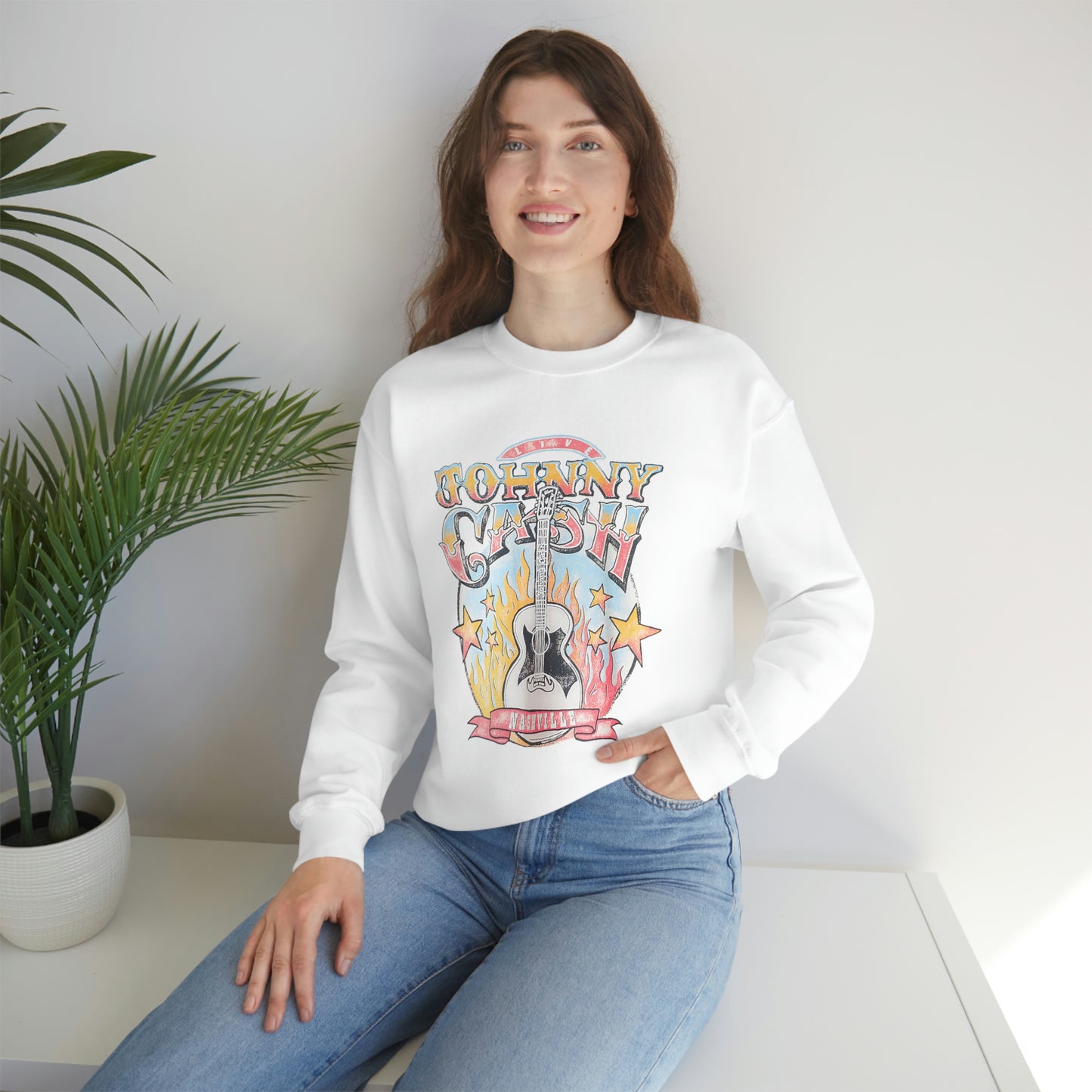 "Johnny Cash" Unisex Heavy Blend™ Crewneck Sweatshirt