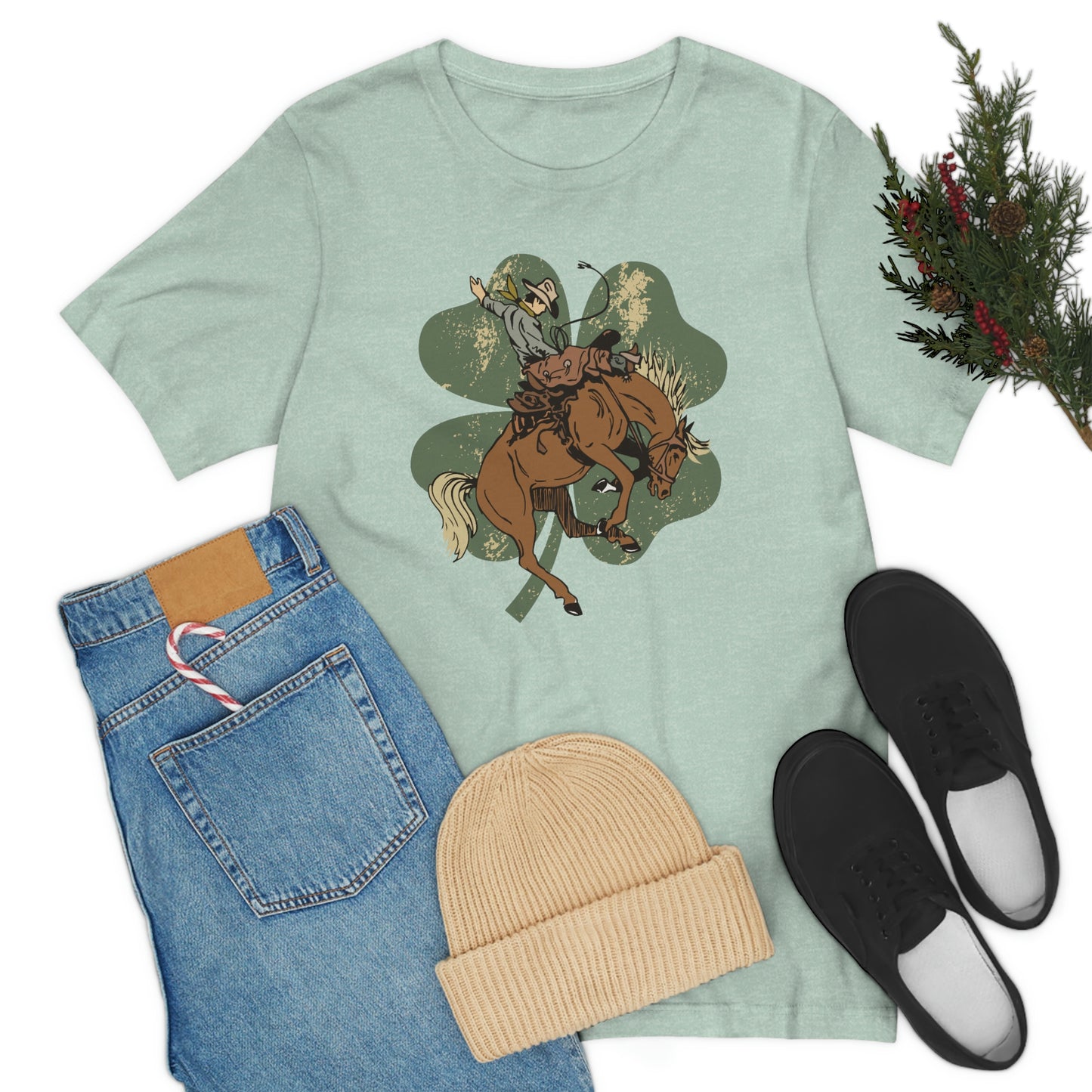 "Lucky Cowboy" Unisex Jersey Short Sleeve Tee (Bella Cavas 3001)