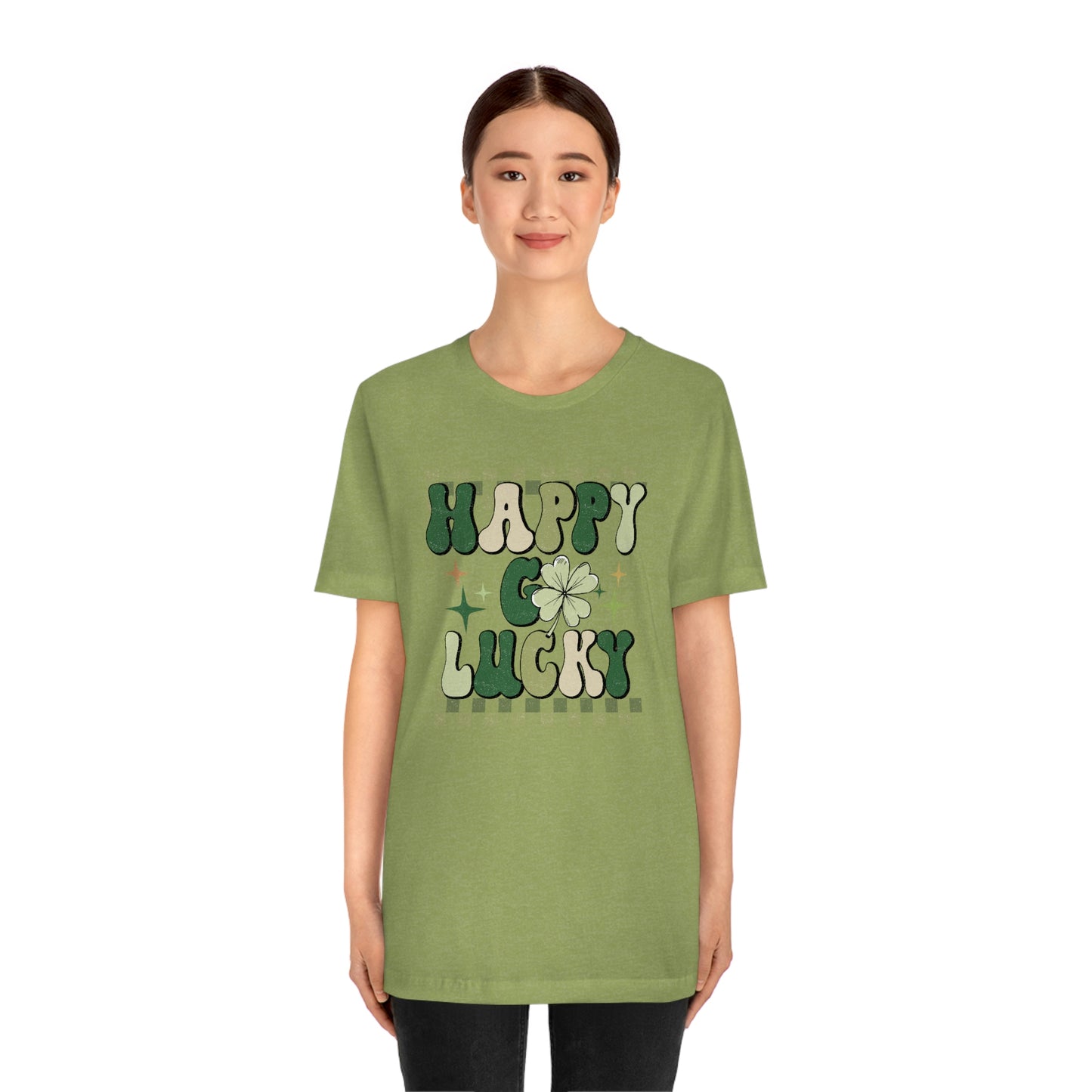 "Happy Go Lucky" Unisex Jersey Short Sleeve Tee (Bella Cavas 3001)