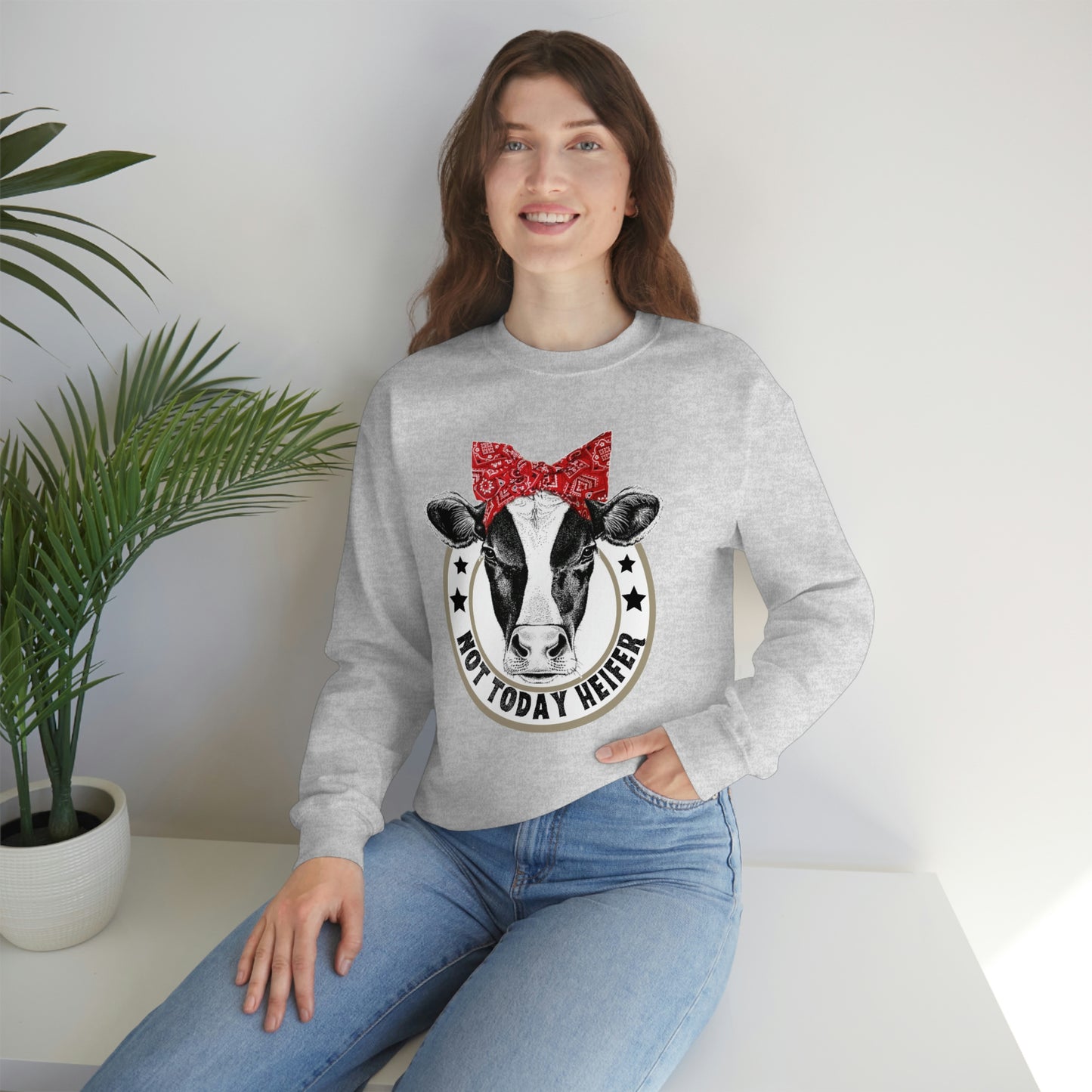 "Not Today Heifer" Unisex Heavy Blend™ Crewneck Sweatshirt