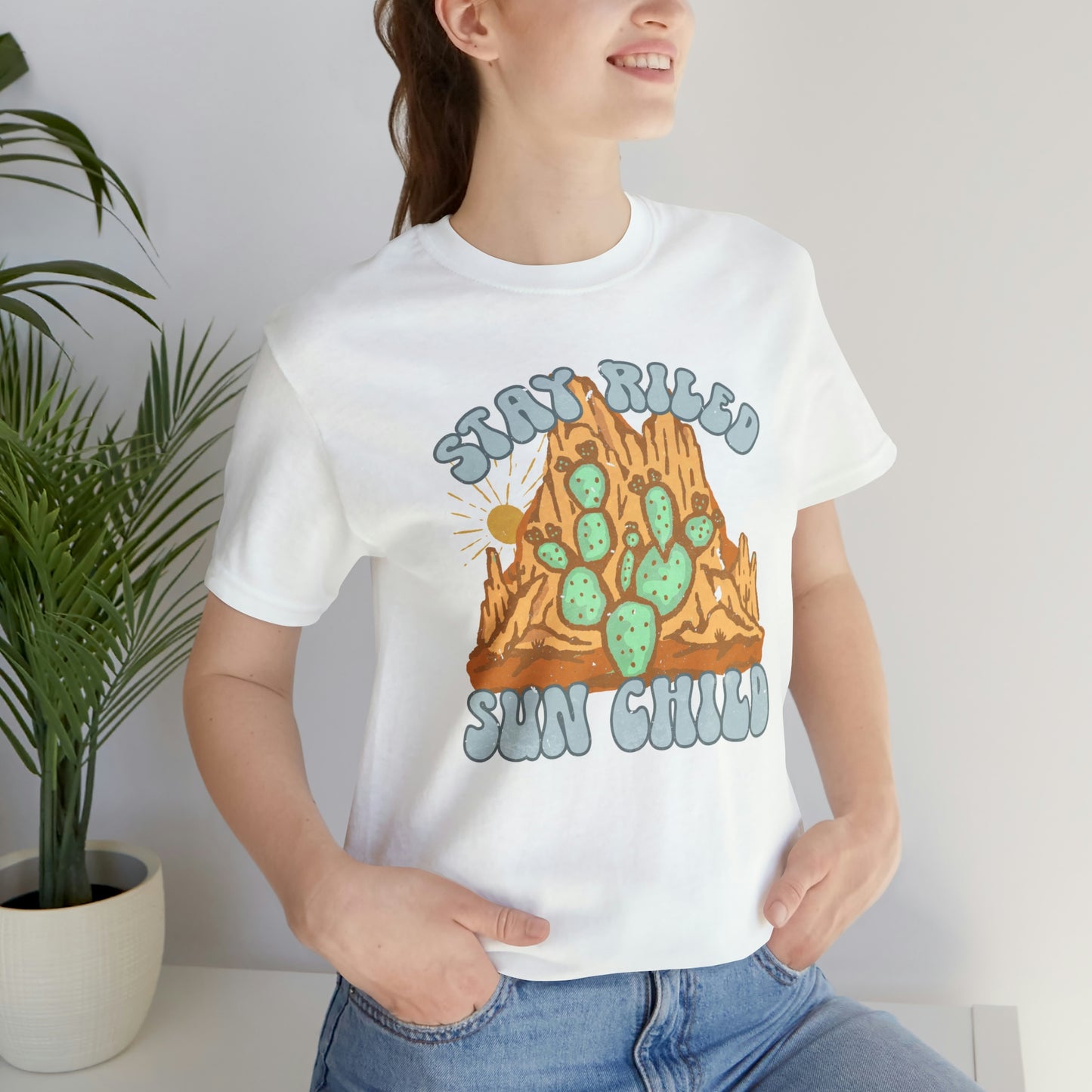 "Stay Riled Sun Child" Bella Canvas Short Sleeve Tee
