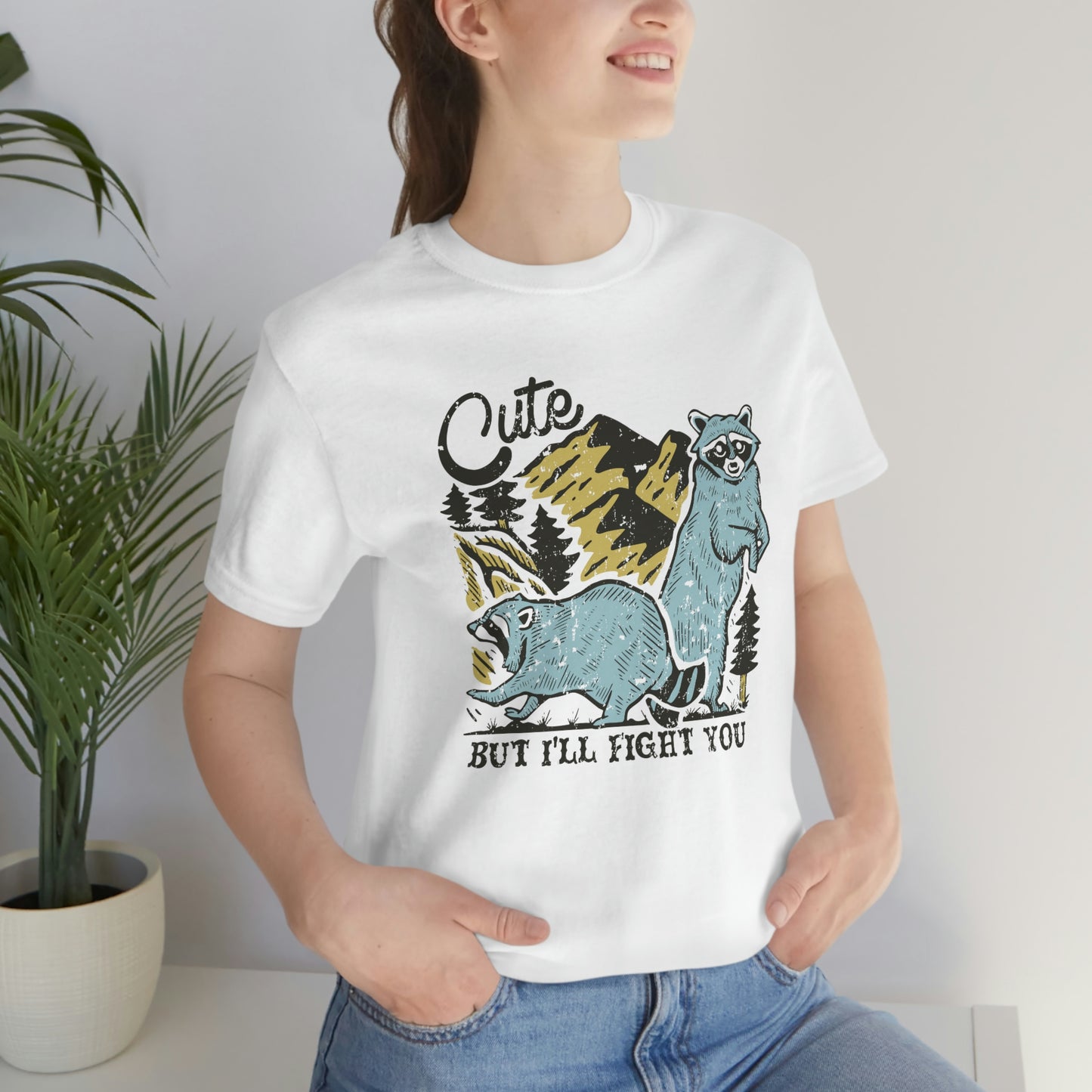 "Cute, but I'll fight you" Bella Canvas Unisex Jersey Short Sleeve Tee