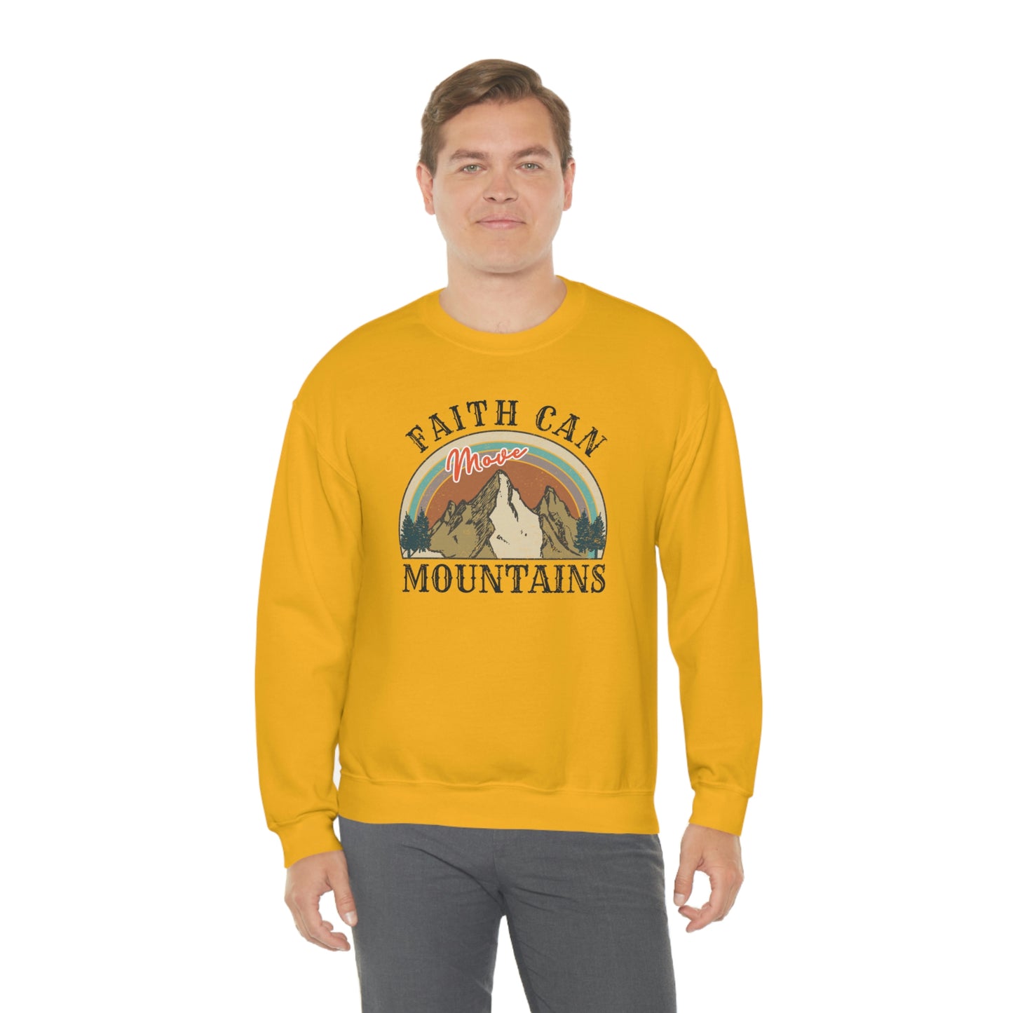 "Faith Can Move Mountains" Unisex Heavy Blend™ Crewneck Sweatshirt