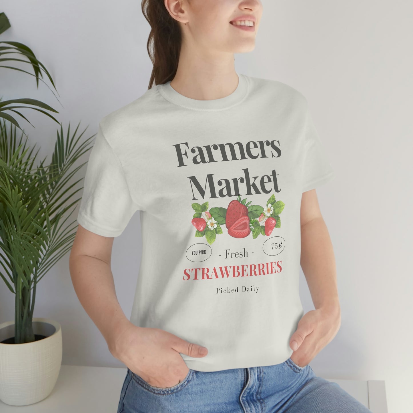 "Fresh Strawberries" Unisex Jersey Short Sleeve Tee (Bella Canvas 3001)