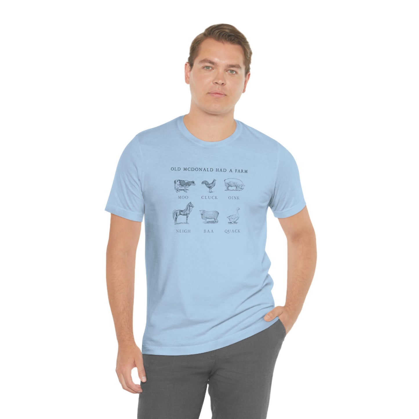 "Old McDonald Tee" Unisex Jersey Short Sleeve Tee (Bella Canvas 3001)