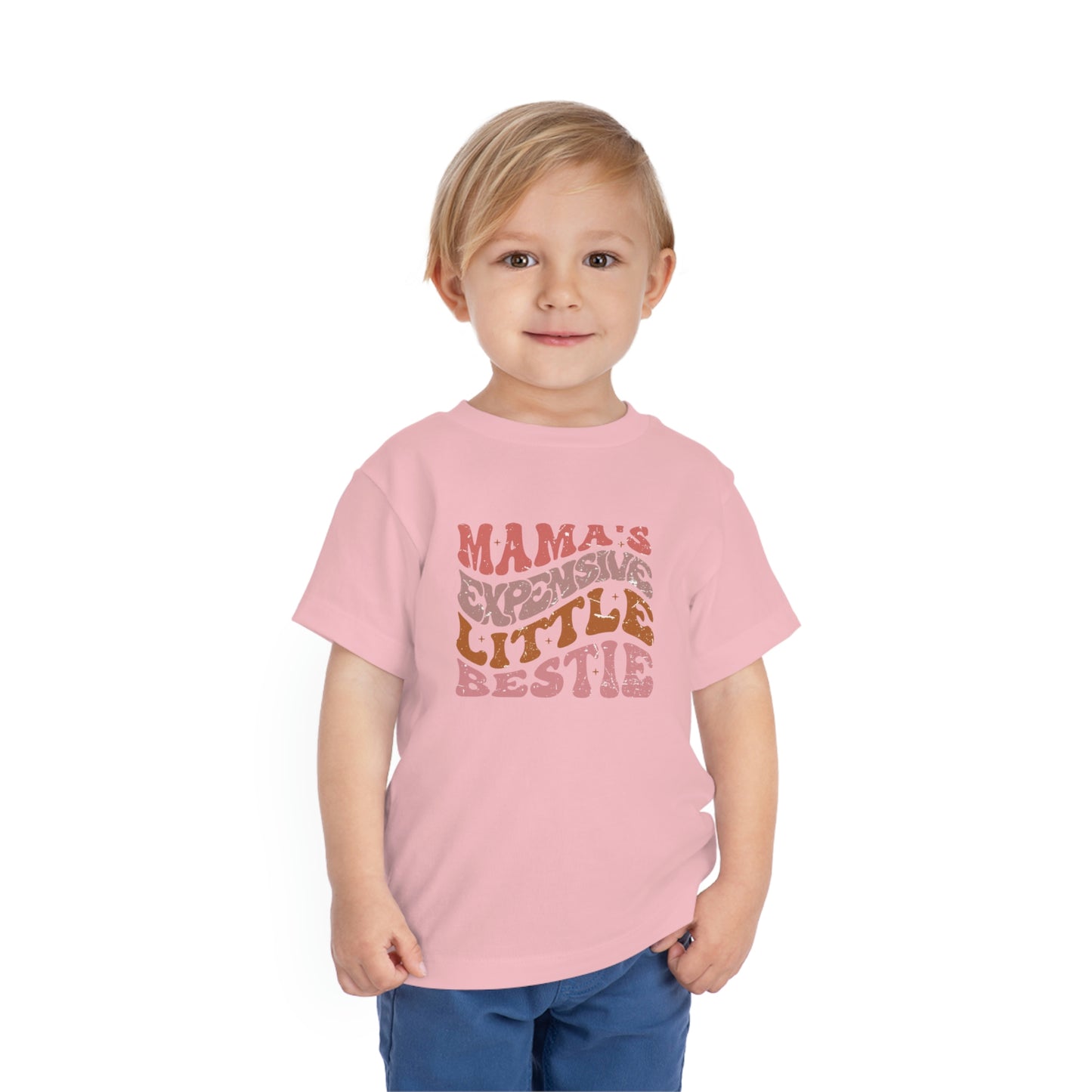 "Mama's Expensive Little Bestie" Toddler Short Sleeve Tee (2T-5T)