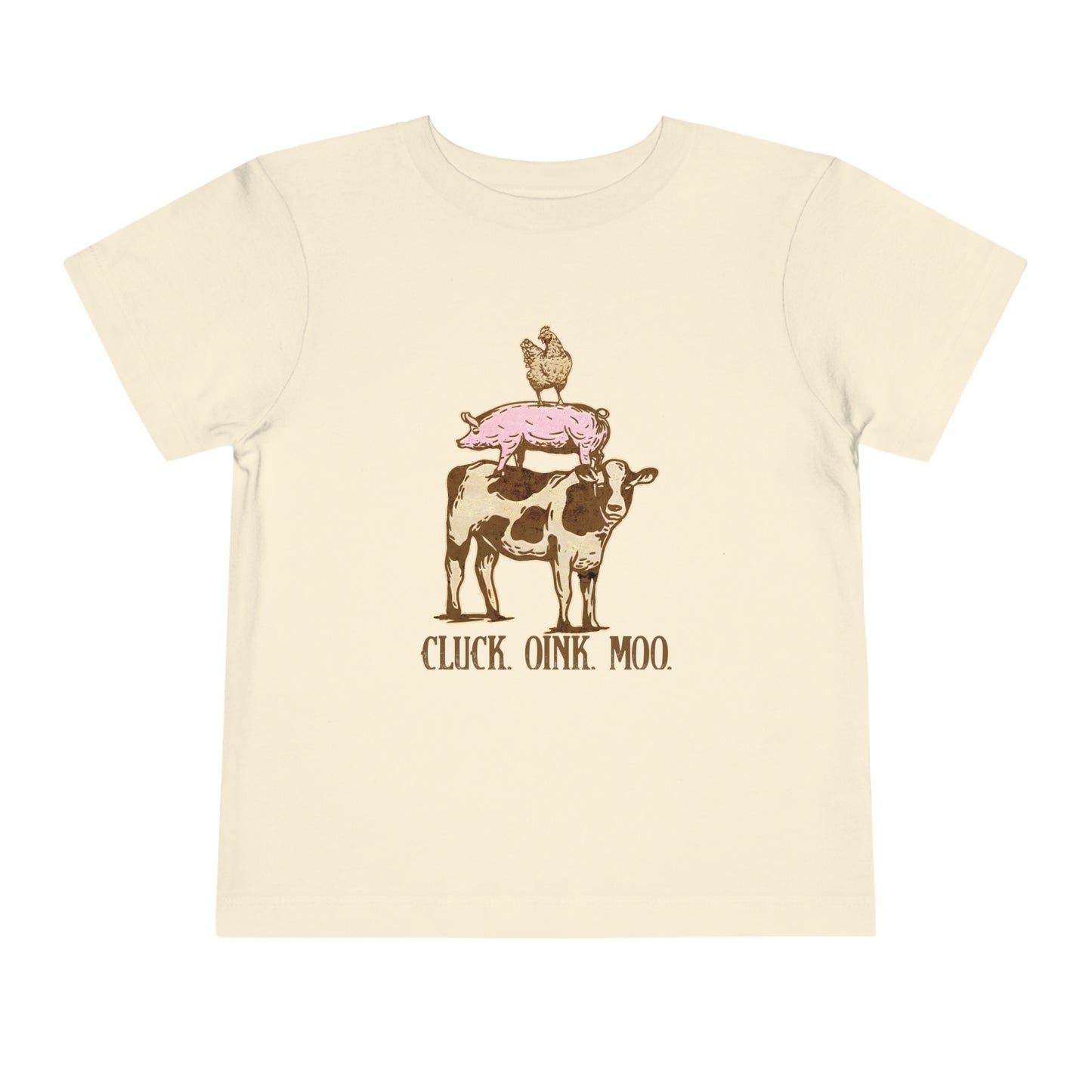 "Cluck, Oink, Moo" Toddler Short Sleeve Tee (2T-5T)