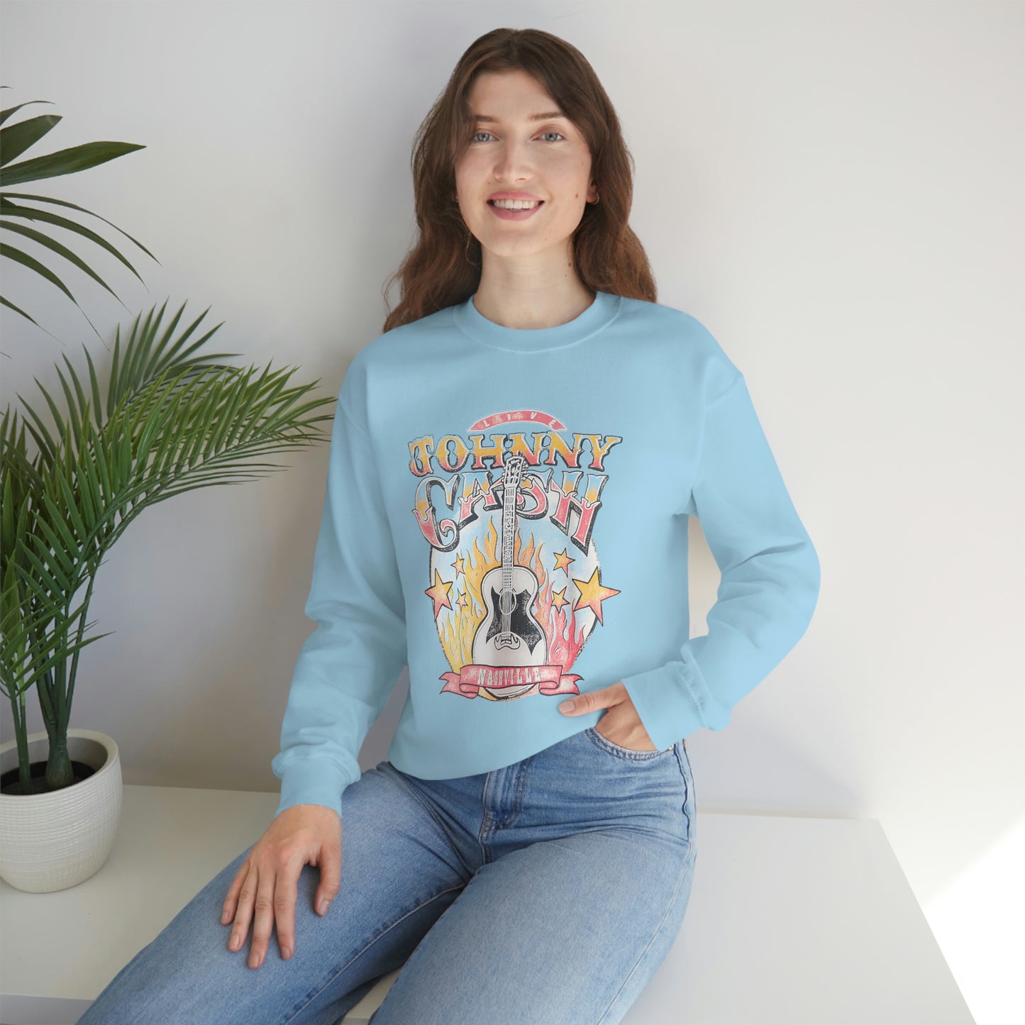"Johnny Cash" Unisex Heavy Blend™ Crewneck Sweatshirt