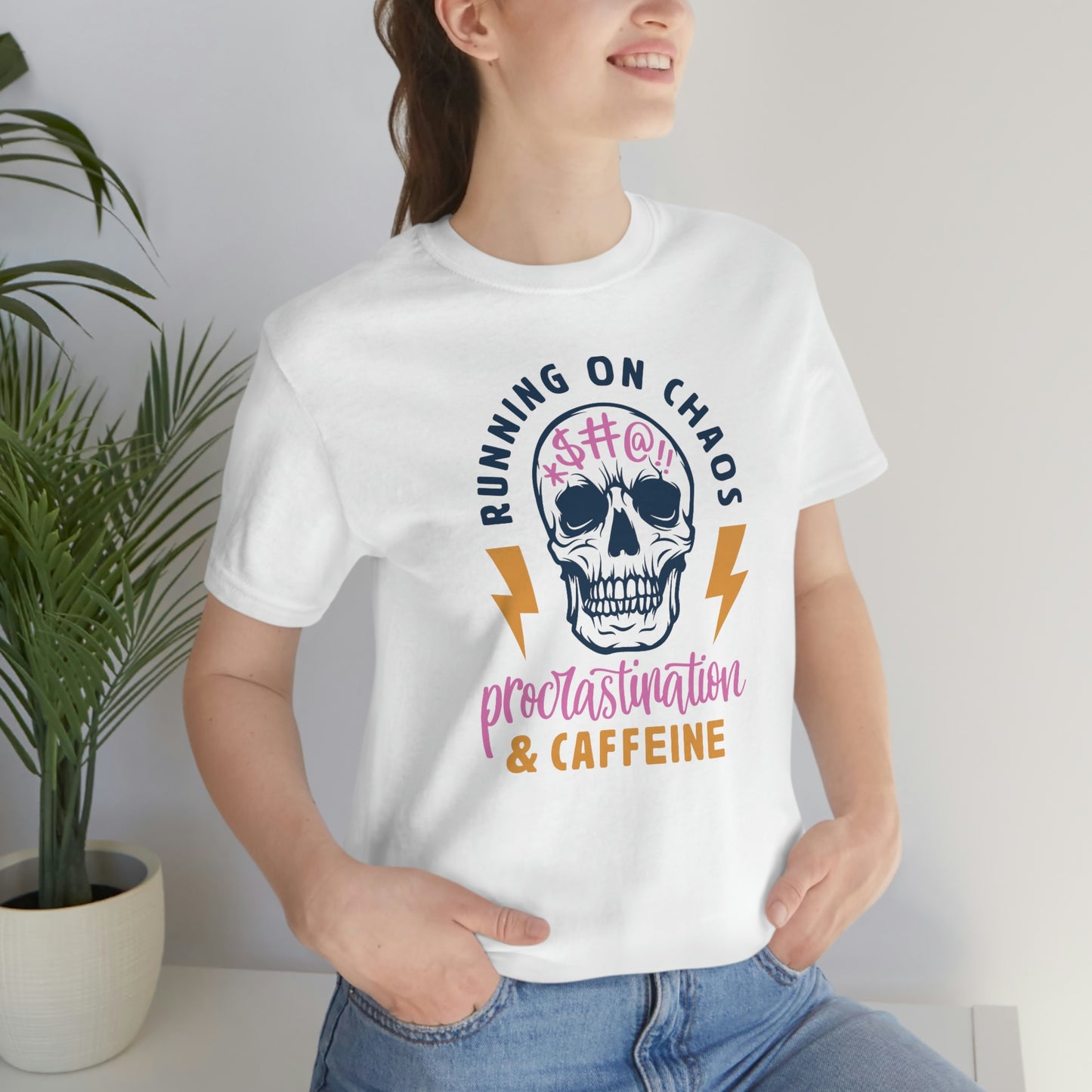 "Chaos and Caffeine" Unisex Jersey Short Sleeve Tee