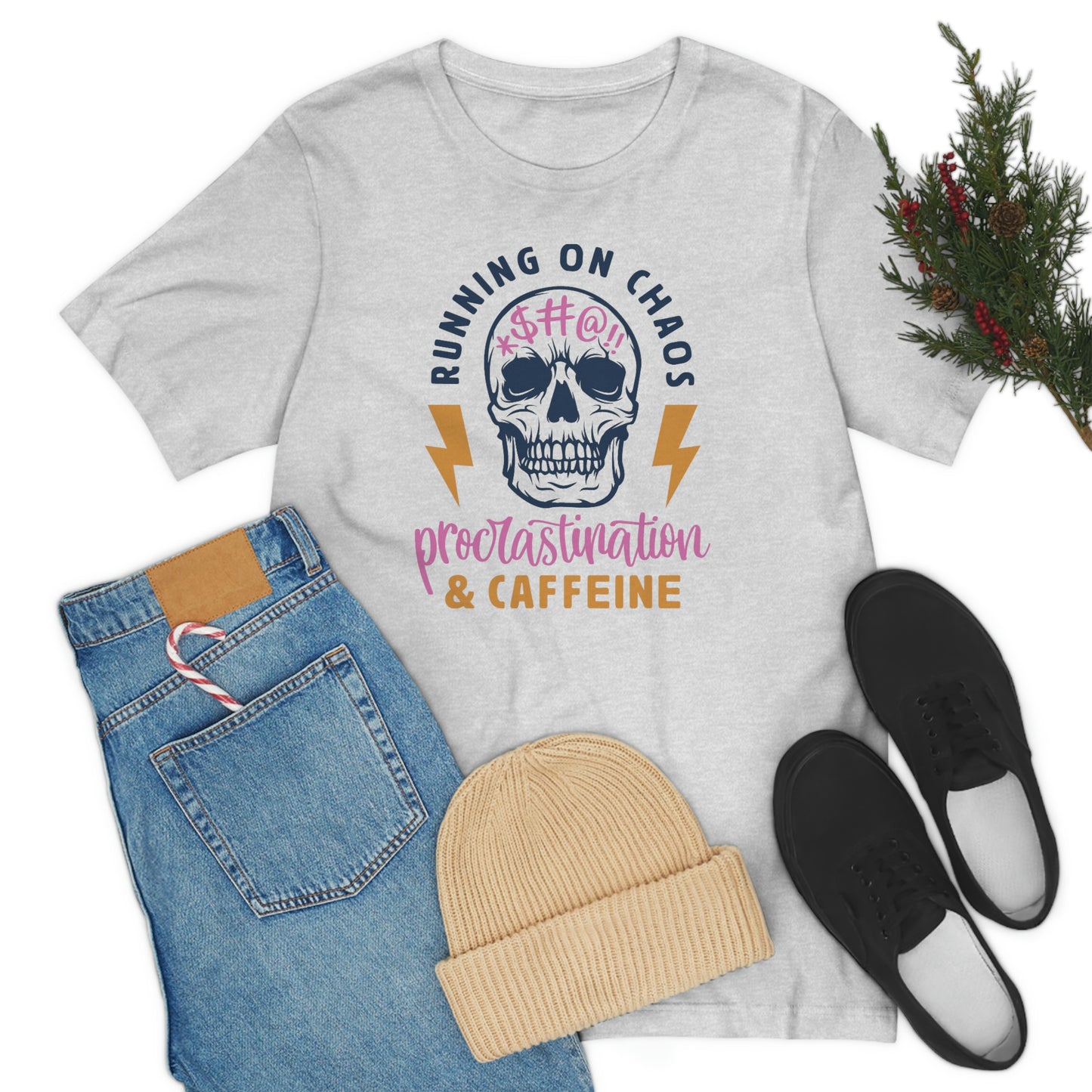 "Chaos and Caffeine" Unisex Jersey Short Sleeve Tee