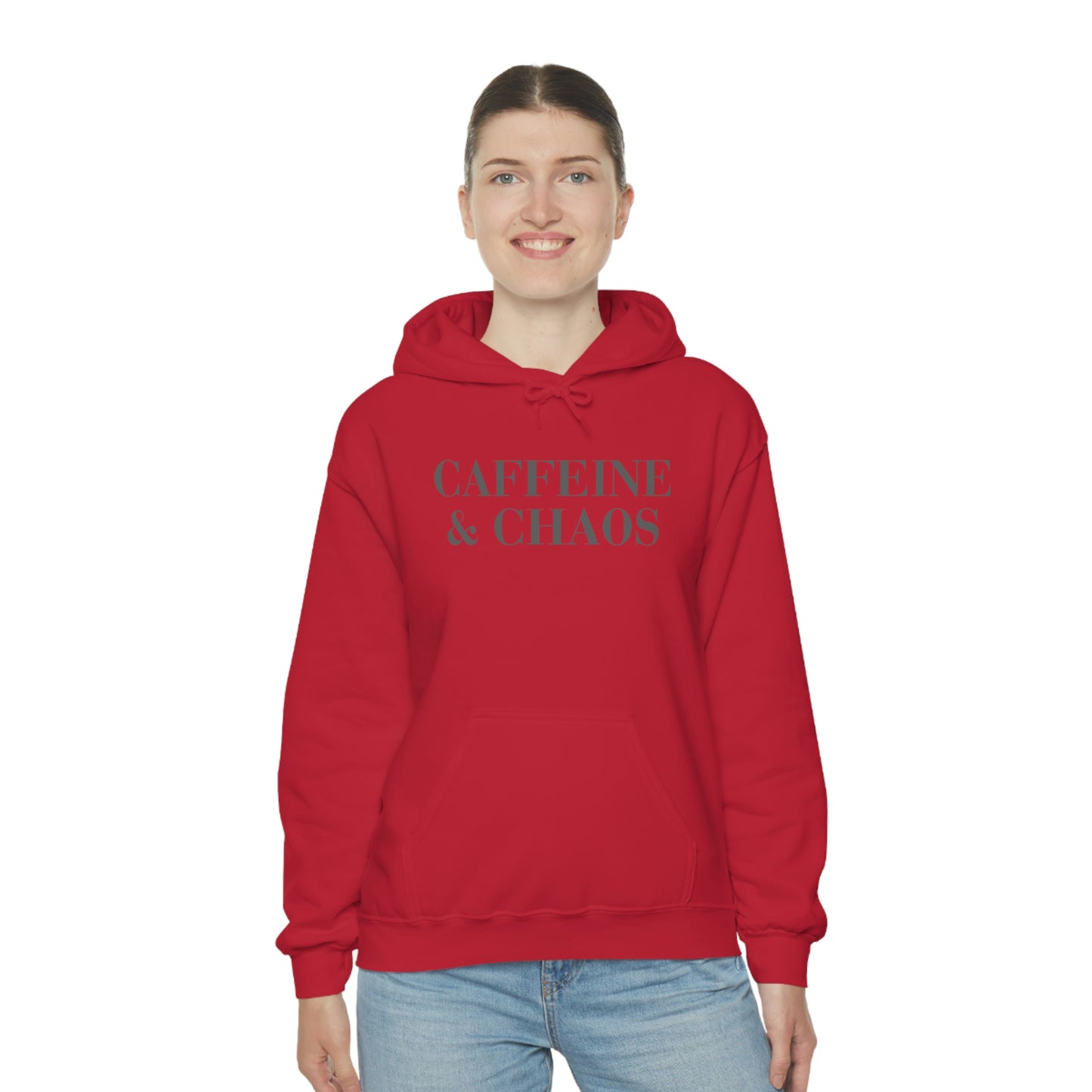 "Caffeine and Chaos" Unisex Heavy Blend™ Hooded Sweatshirt