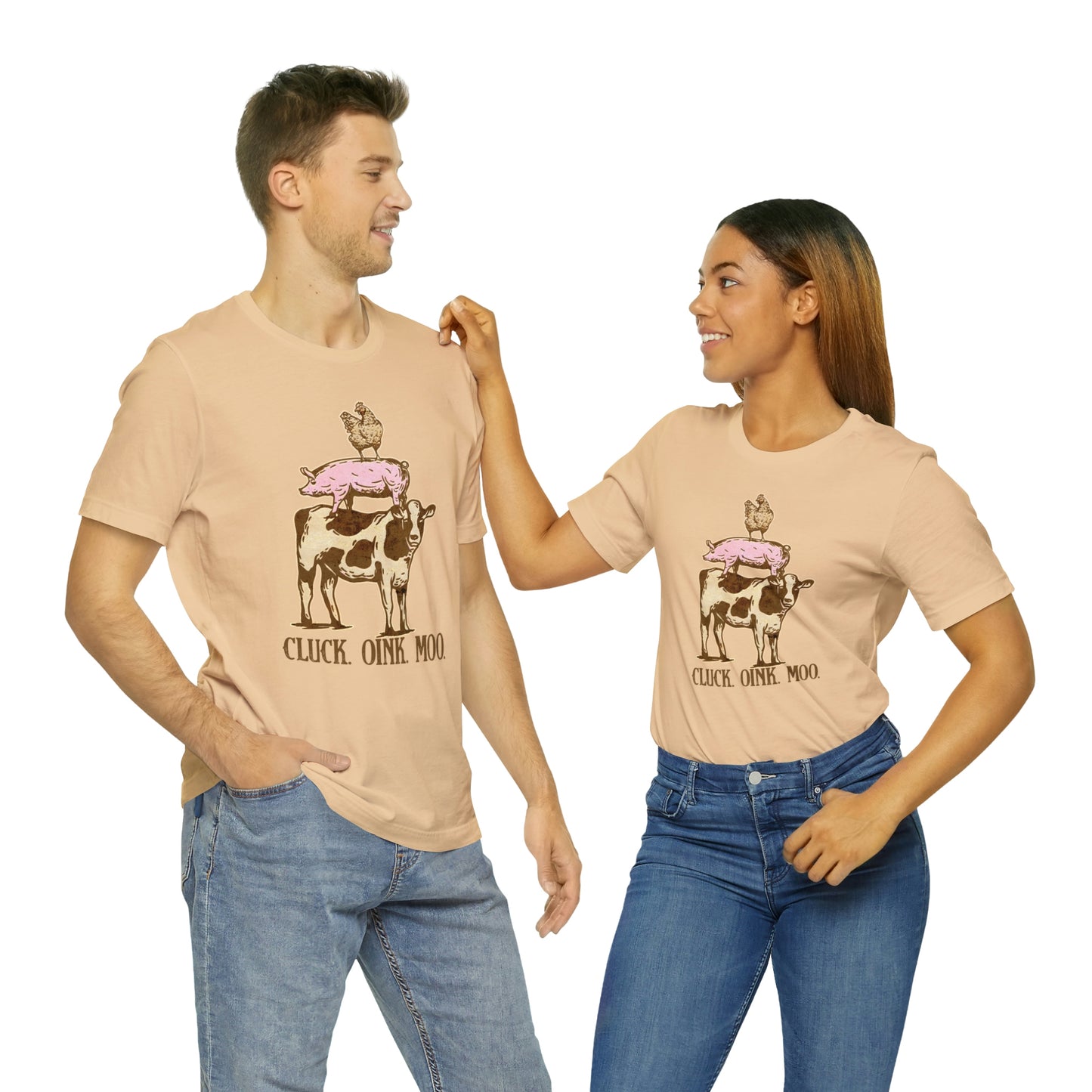 "Cluck, Oink, Moo" Bella Canvas Short Sleeve Tee