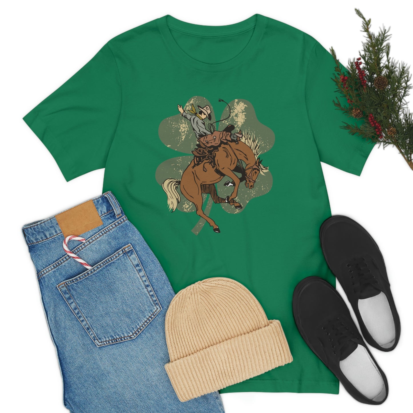 "Lucky Cowboy" Unisex Jersey Short Sleeve Tee (Bella Cavas 3001)