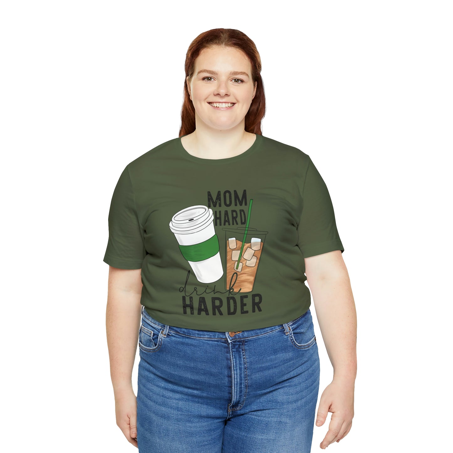 "Mom Hard, Drink Harder" Bella Canvas Short Sleeve Tee