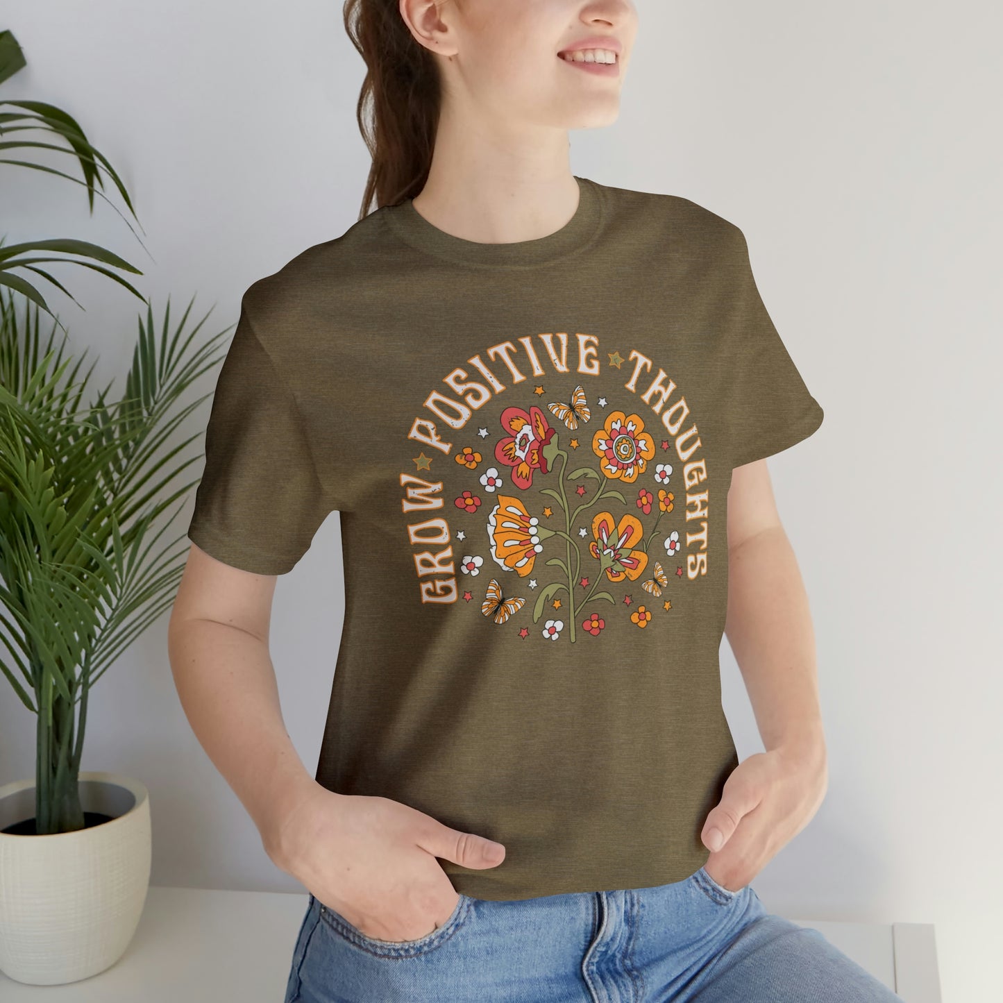 "Grow Positive Thoughts" Bella Canvas Short Sleeve Tee