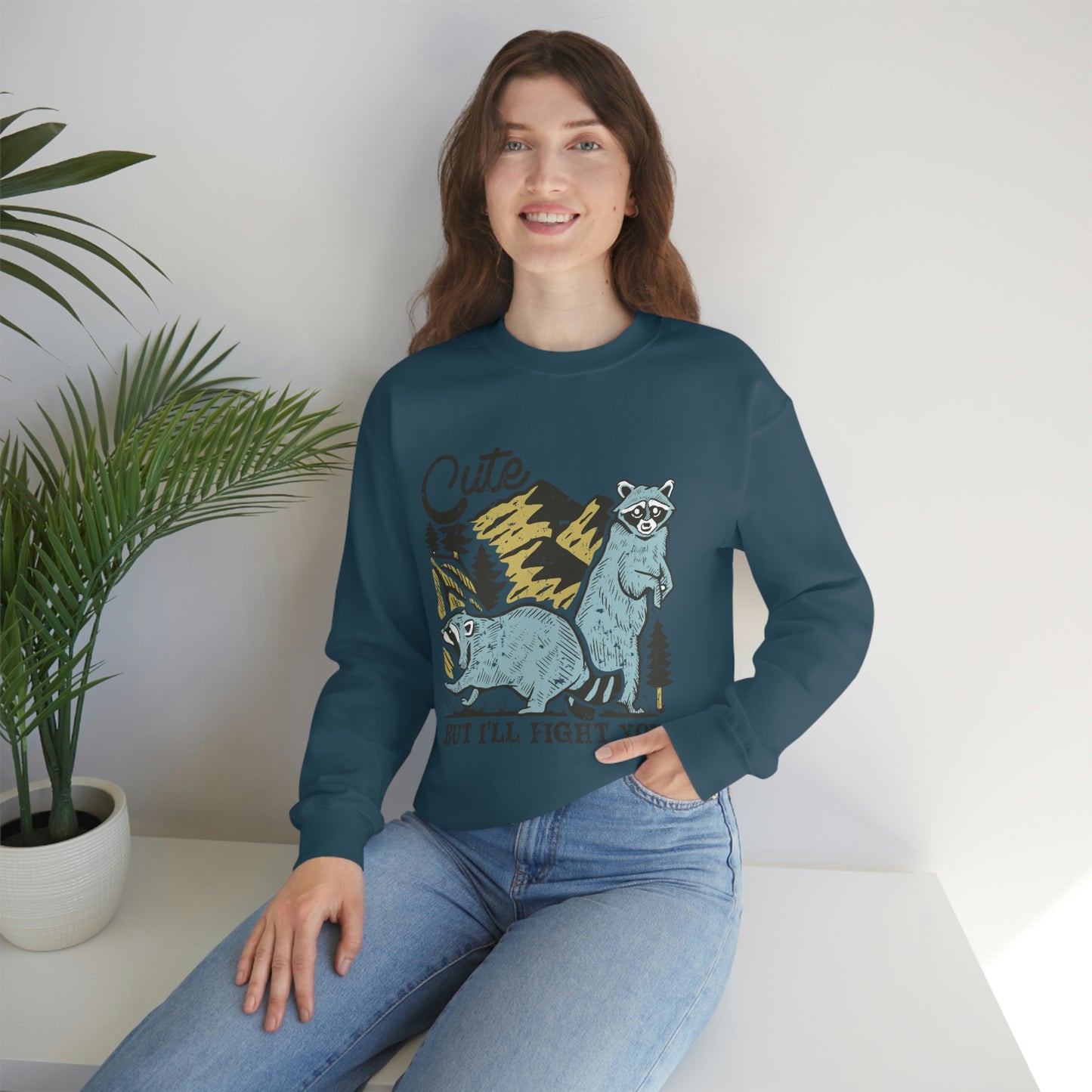 "Cute, but I'll fight you" Unisex Heavy Blend™ Crewneck Sweatshirt