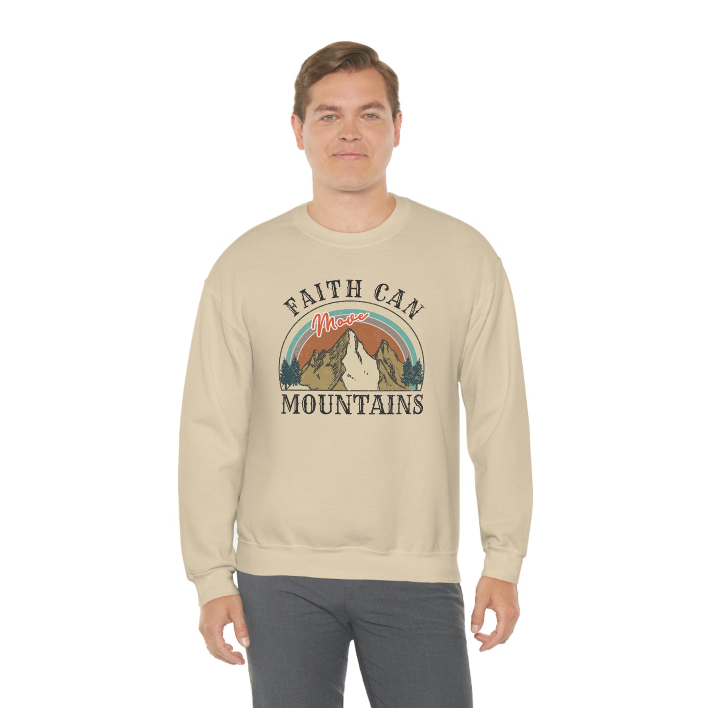 "Faith Can Move Mountains" Unisex Heavy Blend™ Crewneck Sweatshirt