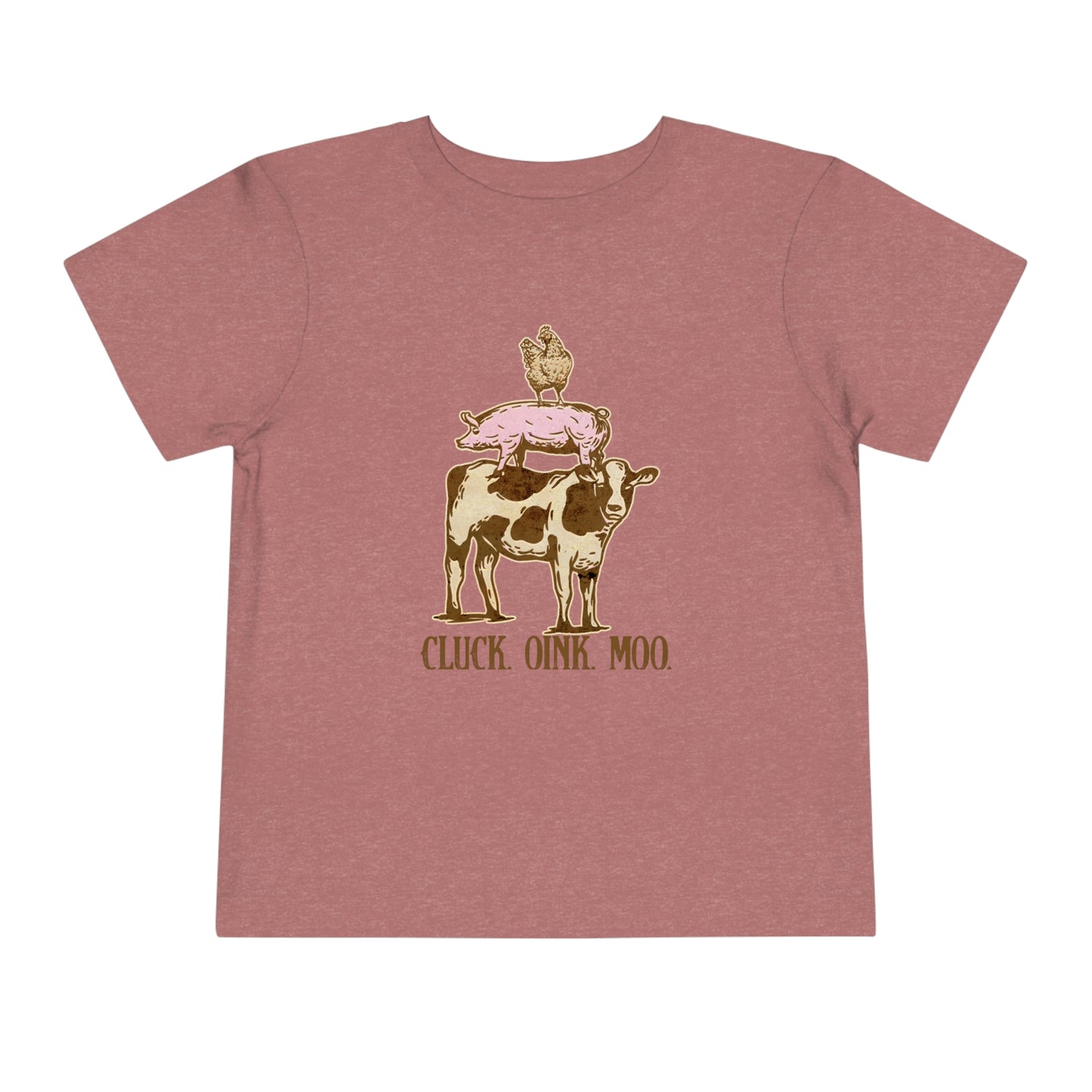 "Cluck, Oink, Moo" Toddler Short Sleeve Tee (2T-5T)