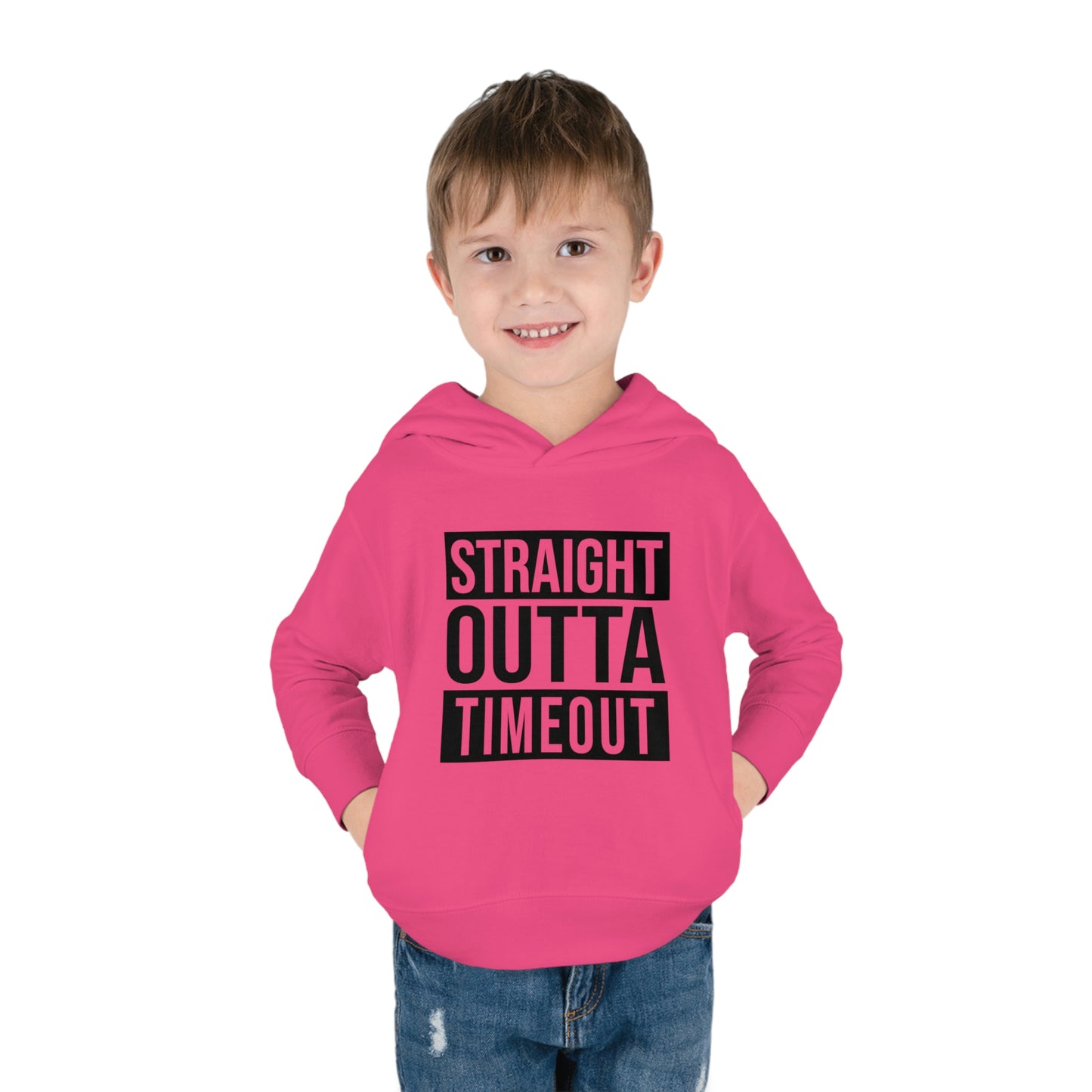 "Straight Outta Timeout" Toddler Pullover Fleece Hoodie (2T-6T)