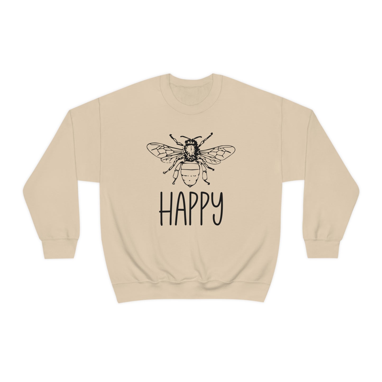 "Bee Happy" Gildan Unisex Crewneck Sweatshirt