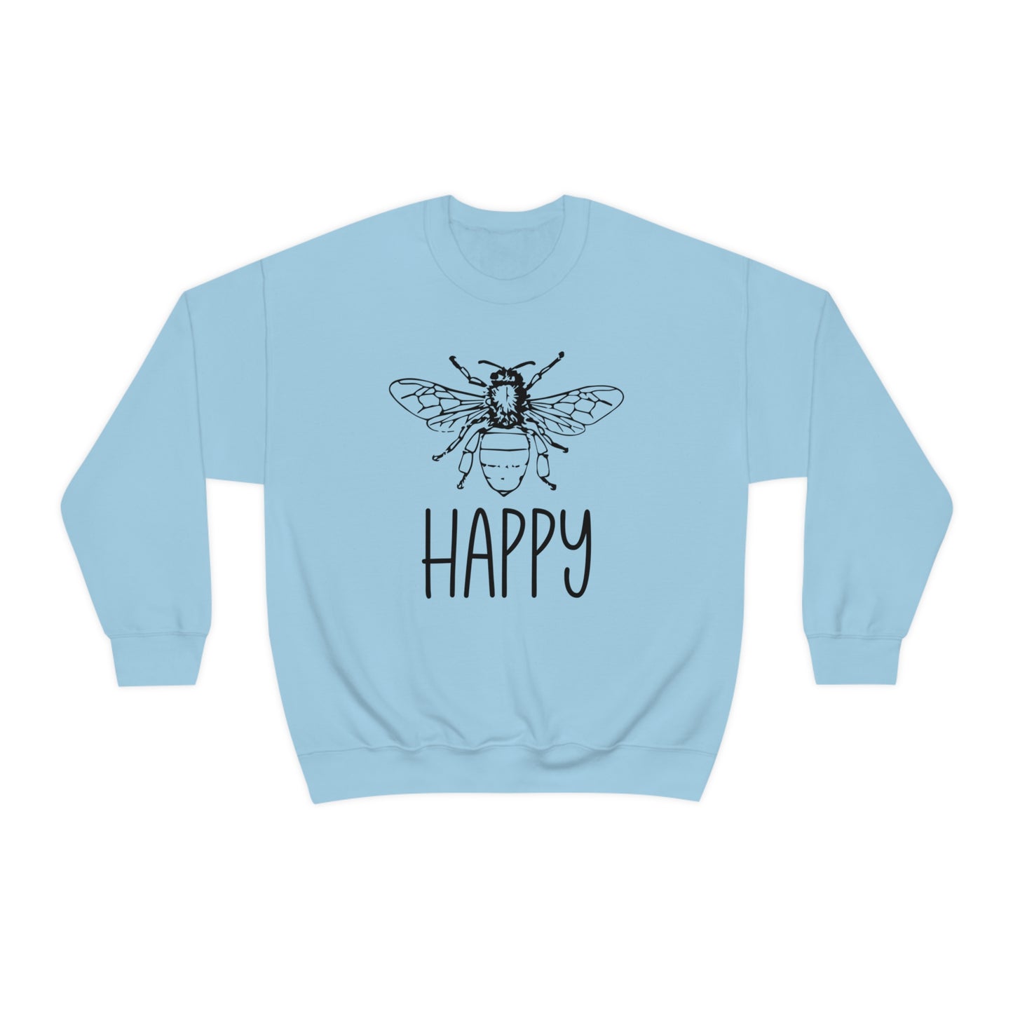 "Bee Happy" Gildan Unisex Crewneck Sweatshirt
