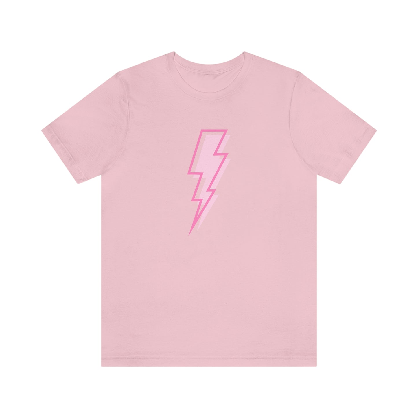 "Pink Lightning Bolt" Bella Canvas Short Sleeve Tee