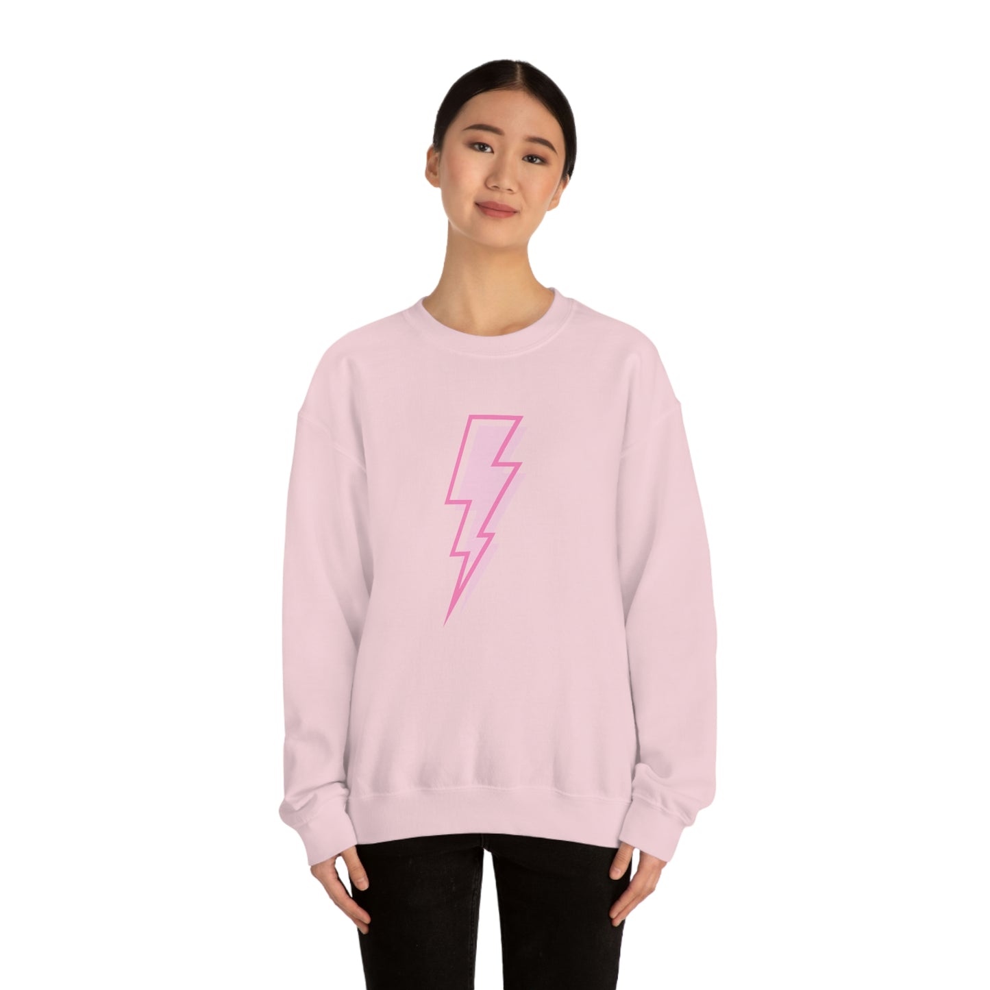 "Pink Lightning Bolt" Unisex Crewneck Sweatshirt