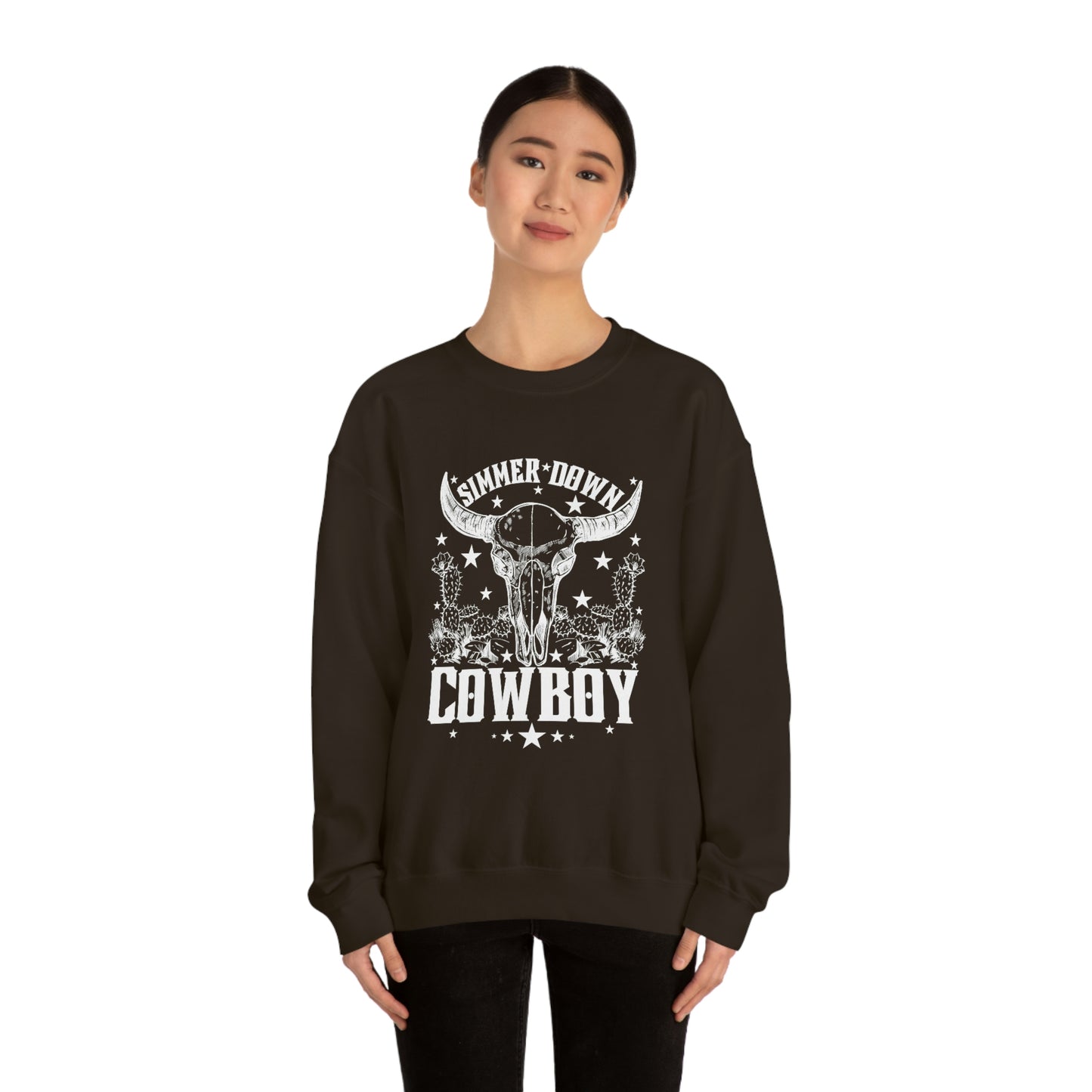 "Simmer Down Cowboy" Unisex Heavy Blend™ Crewneck Sweatshirt