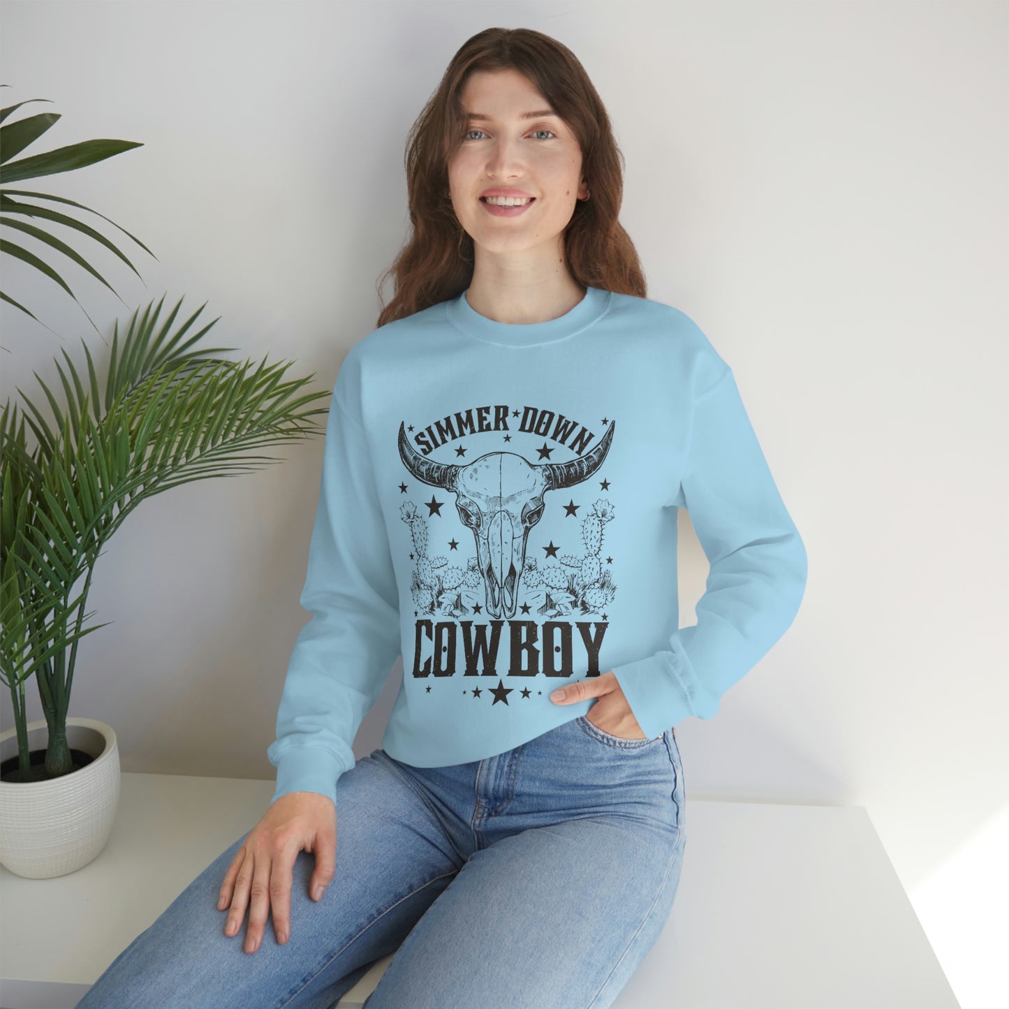 "Simmer Down Cowboy" Unisex Heavy Blend™ Crewneck Sweatshirt