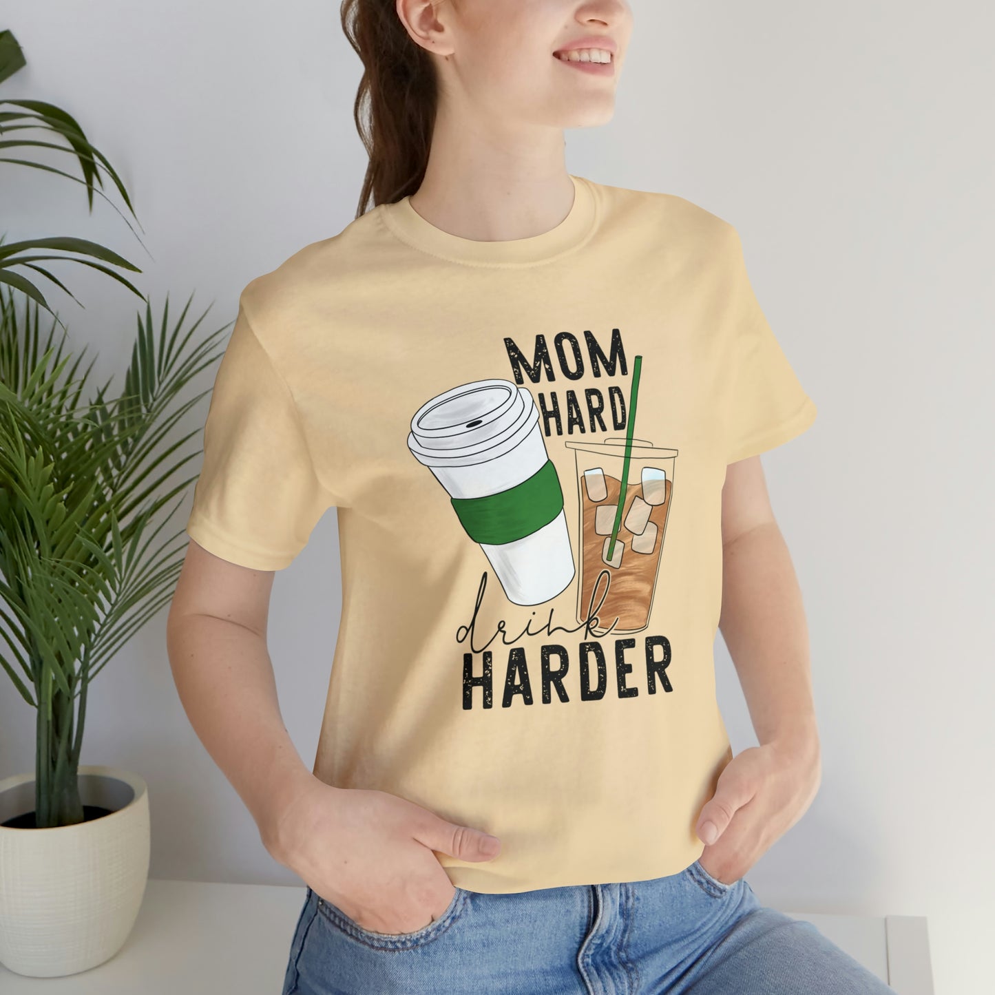 "Mom Hard, Drink Harder" Bella Canvas Short Sleeve Tee