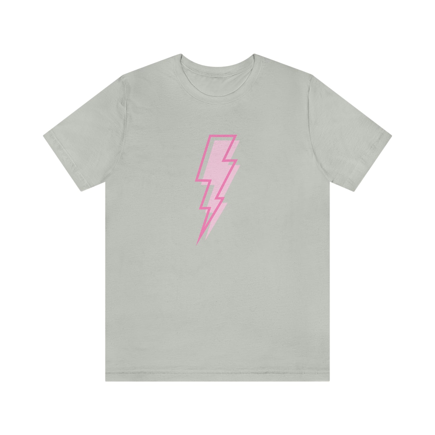 "Pink Lightning Bolt" Bella Canvas Short Sleeve Tee