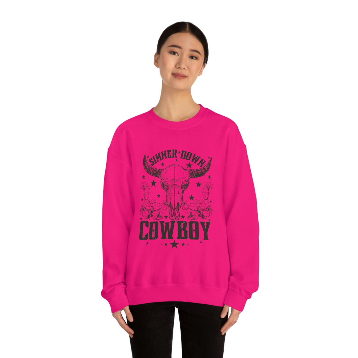 "Simmer Down Cowboy" Unisex Heavy Blend™ Crewneck Sweatshirt