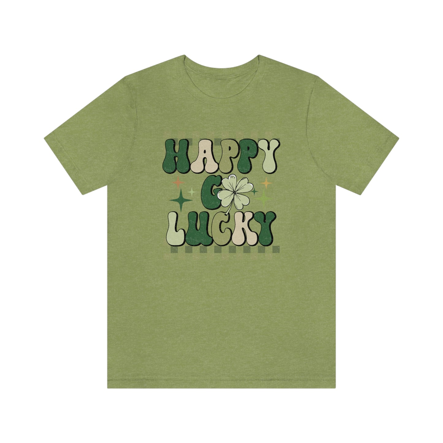 "Happy Go Lucky" Unisex Jersey Short Sleeve Tee (Bella Cavas 3001)