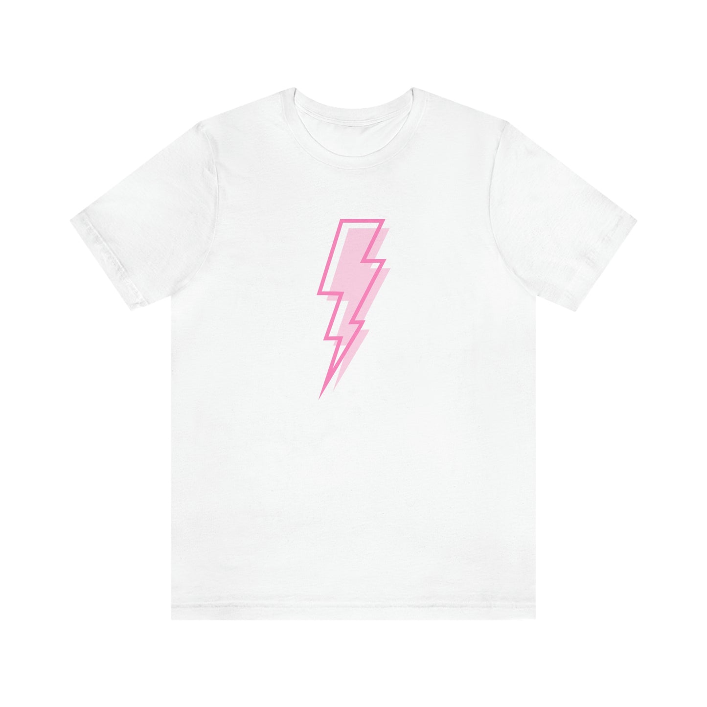 "Pink Lightning Bolt" Bella Canvas Short Sleeve Tee