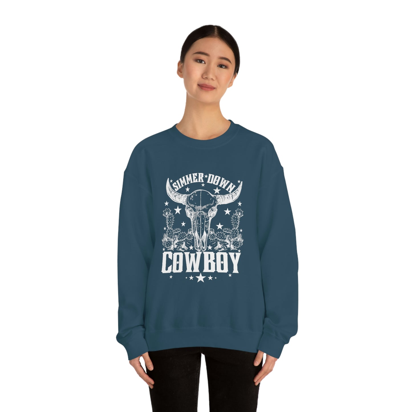 "Simmer Down Cowboy" Unisex Heavy Blend™ Crewneck Sweatshirt