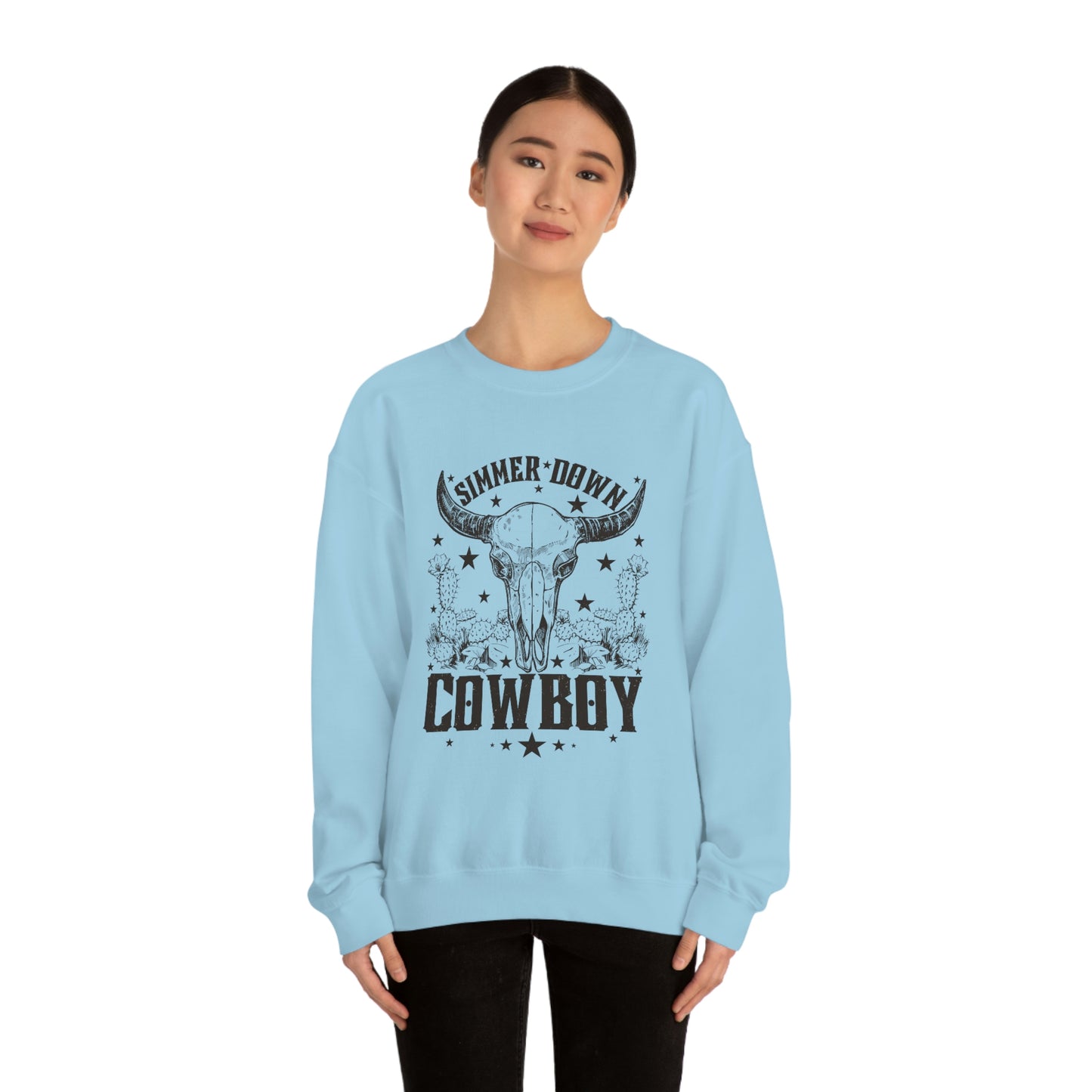 "Simmer Down Cowboy" Unisex Heavy Blend™ Crewneck Sweatshirt