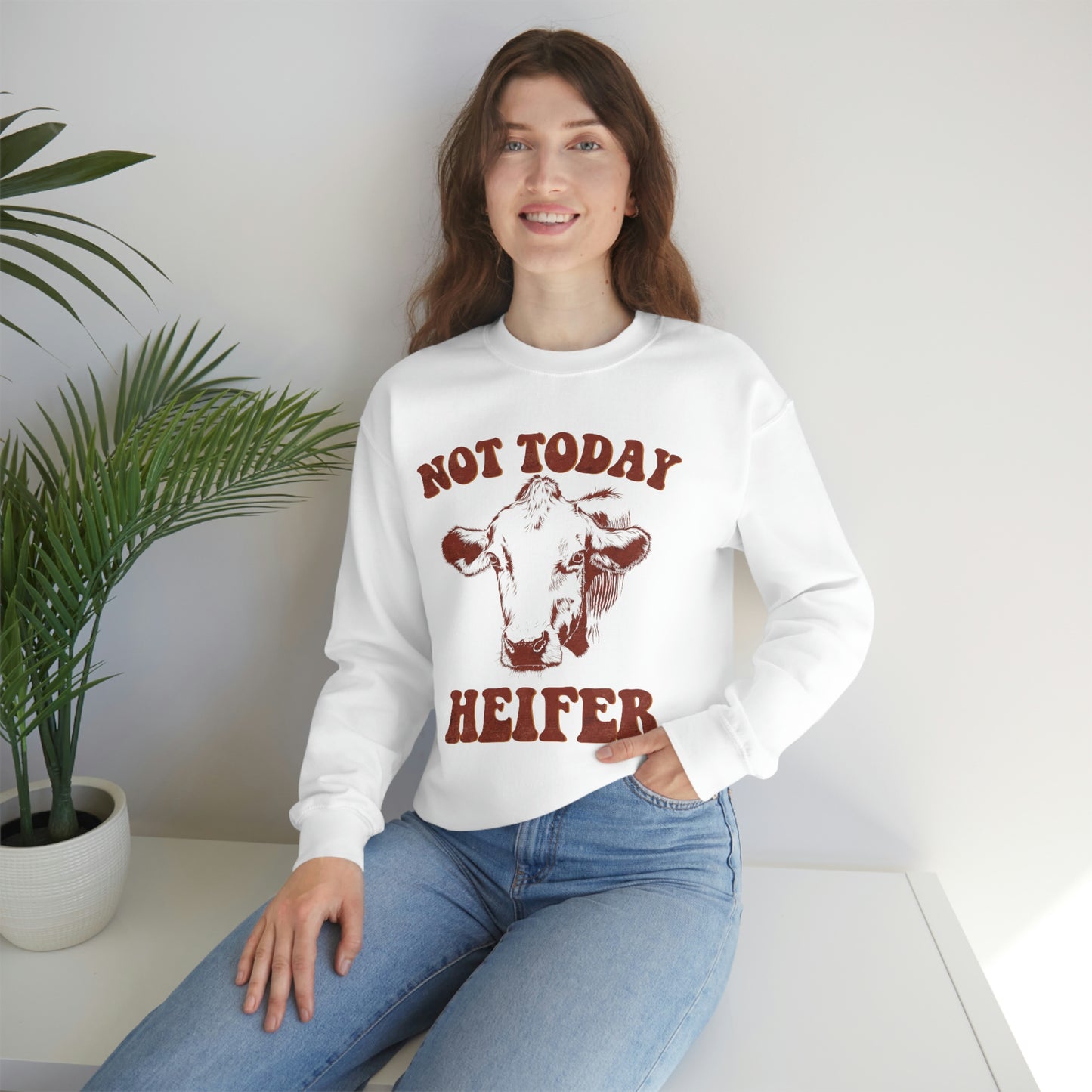 "Not Today Heifer" Unisex Heavy Blend™ Crewneck Sweatshirt