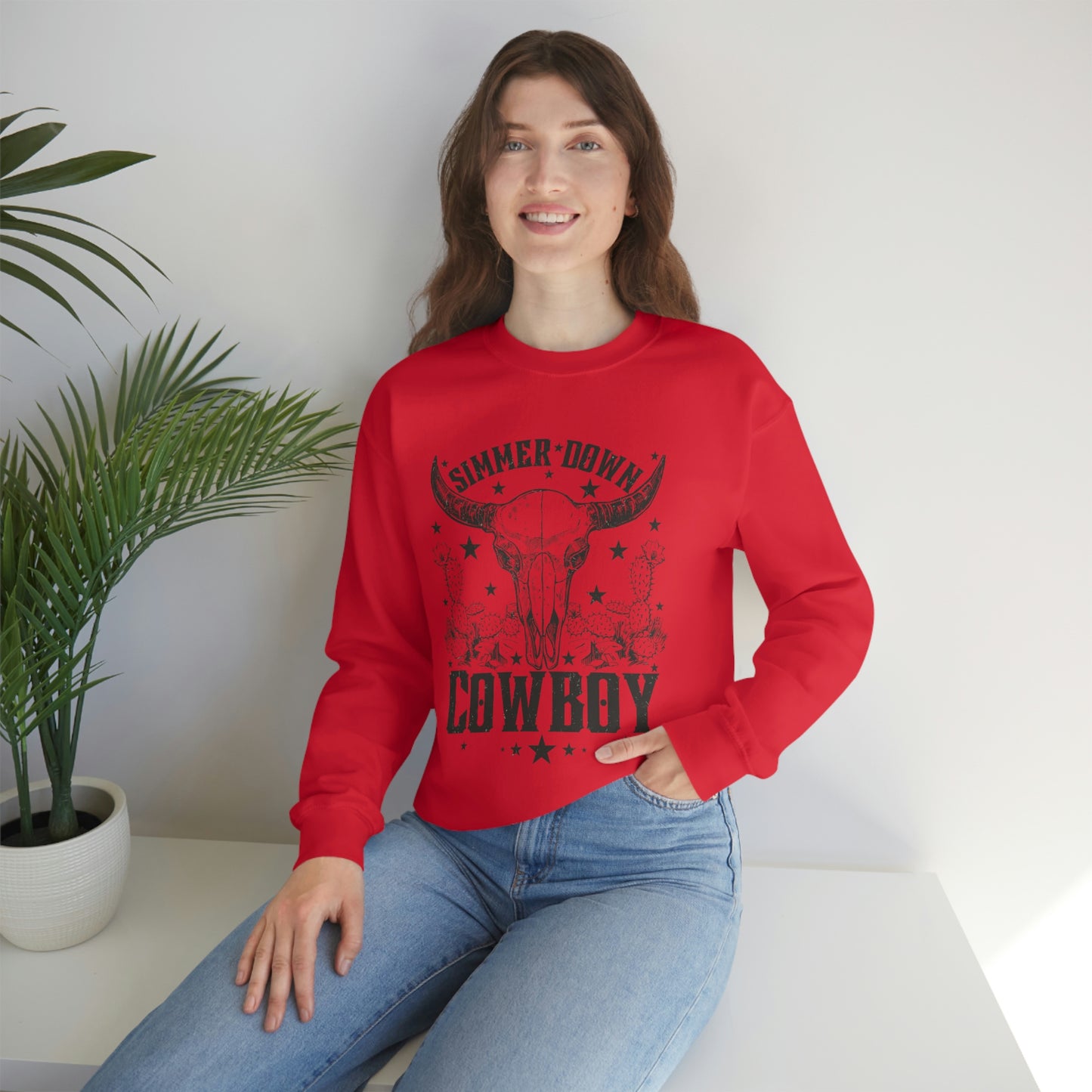 "Simmer Down Cowboy" Unisex Heavy Blend™ Crewneck Sweatshirt