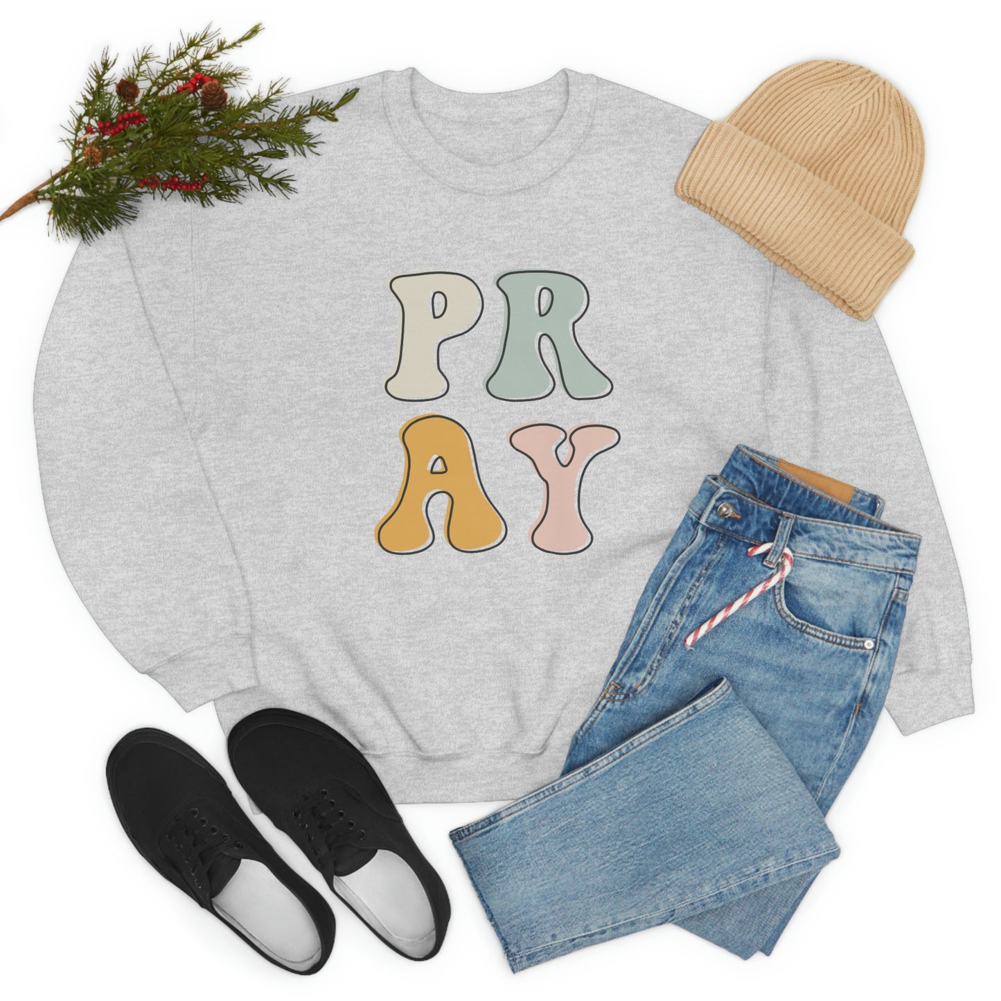 "Pray" Unisex Heavy Blend™ Crewneck Sweatshirt