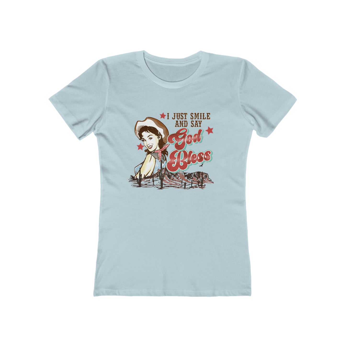 "God Bless" Women's The Boyfriend Tee, Next Level T-Shirt