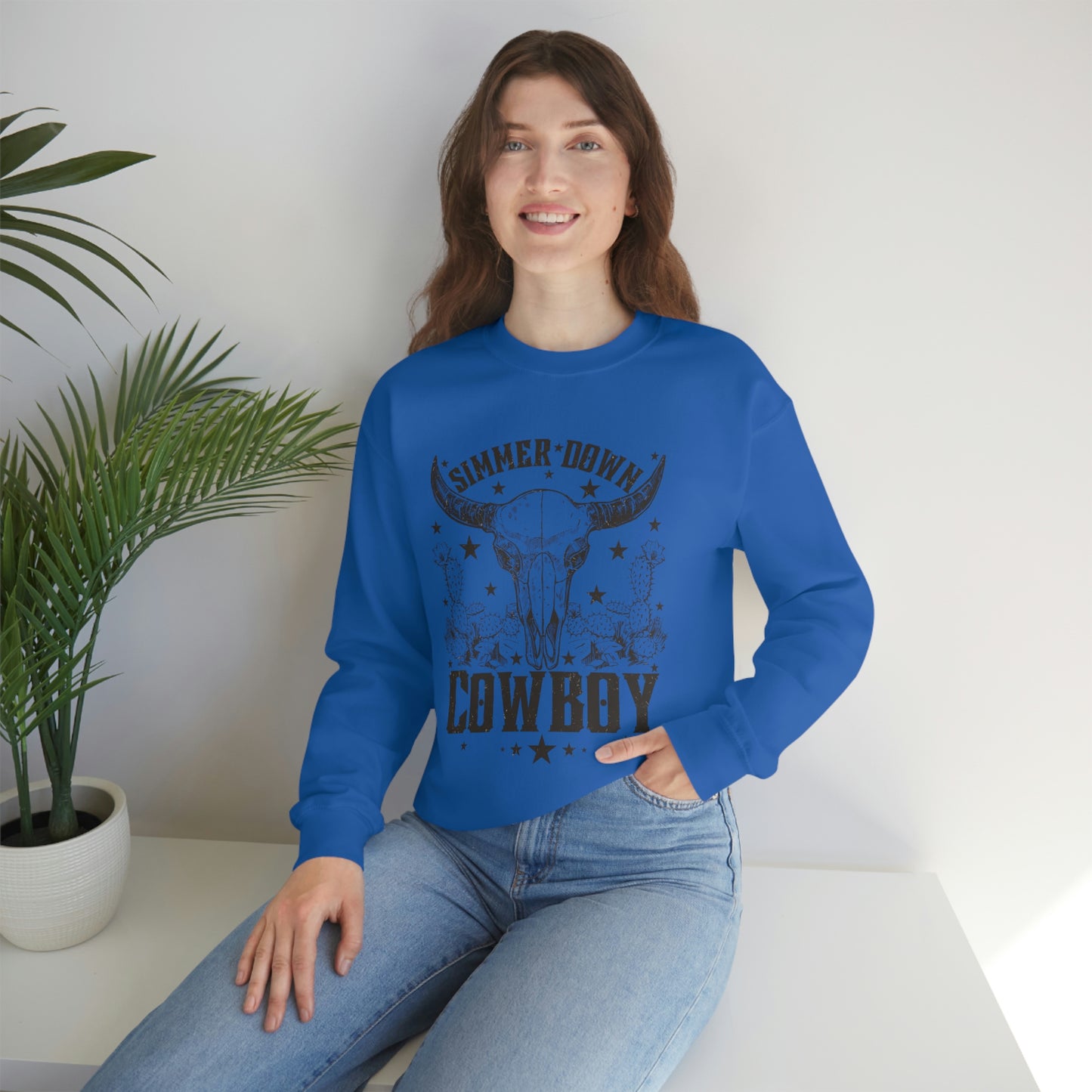 "Simmer Down Cowboy" Unisex Heavy Blend™ Crewneck Sweatshirt