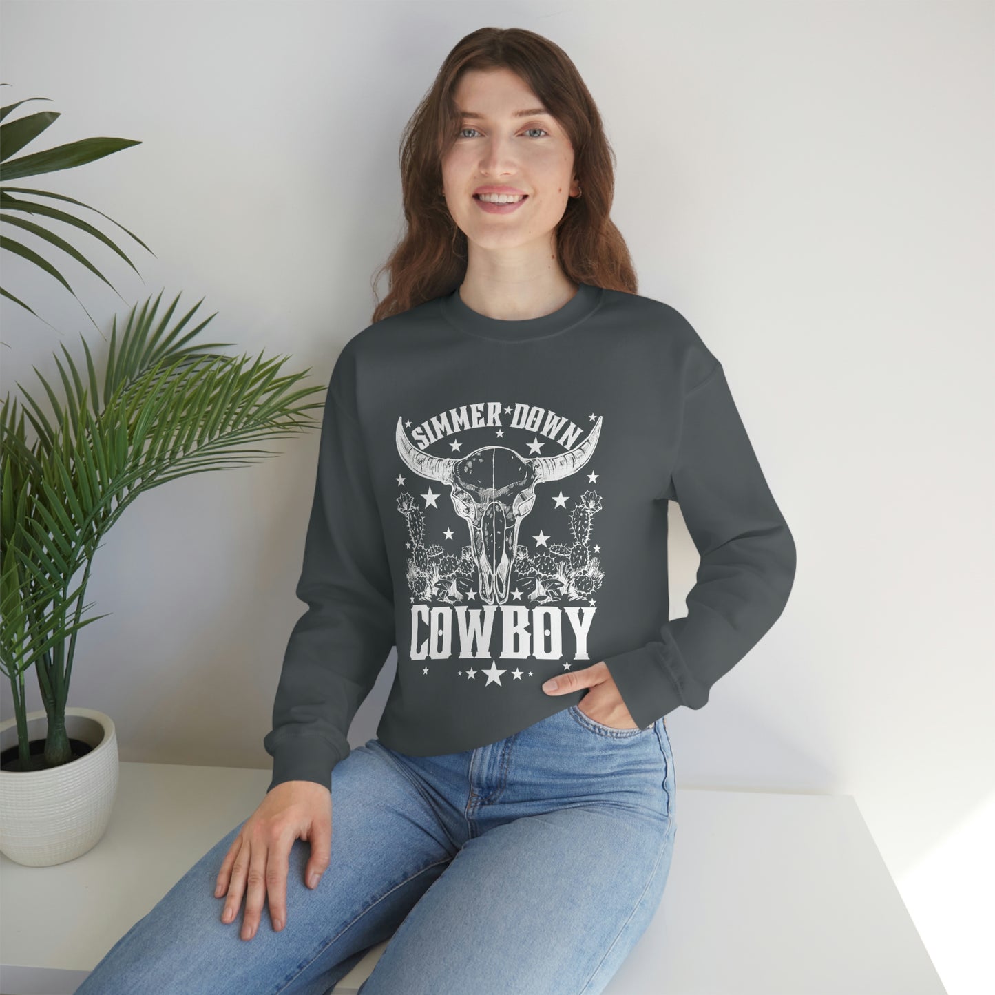 "Simmer Down Cowboy" Unisex Heavy Blend™ Crewneck Sweatshirt