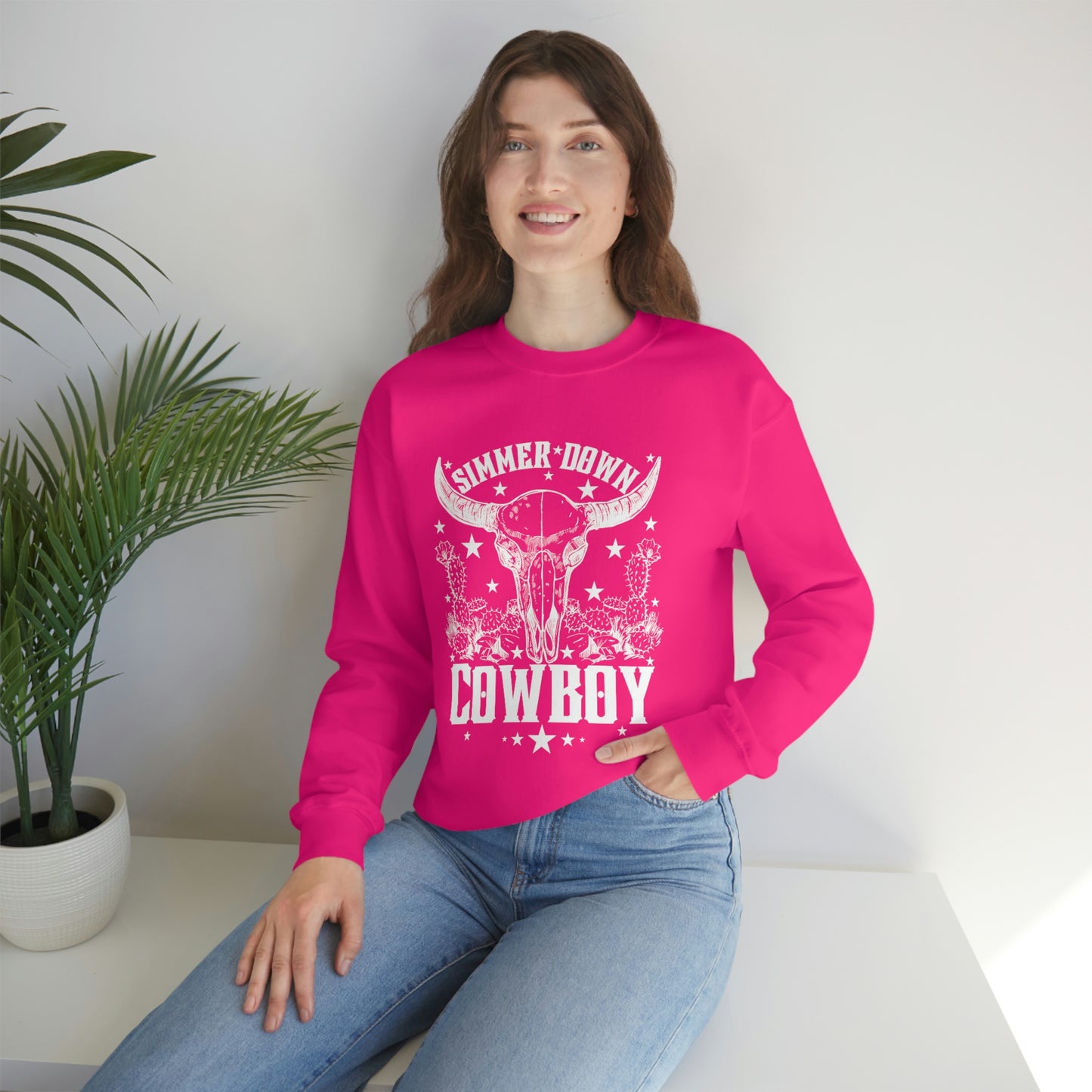 "Simmer Down Cowboy" Unisex Heavy Blend™ Crewneck Sweatshirt