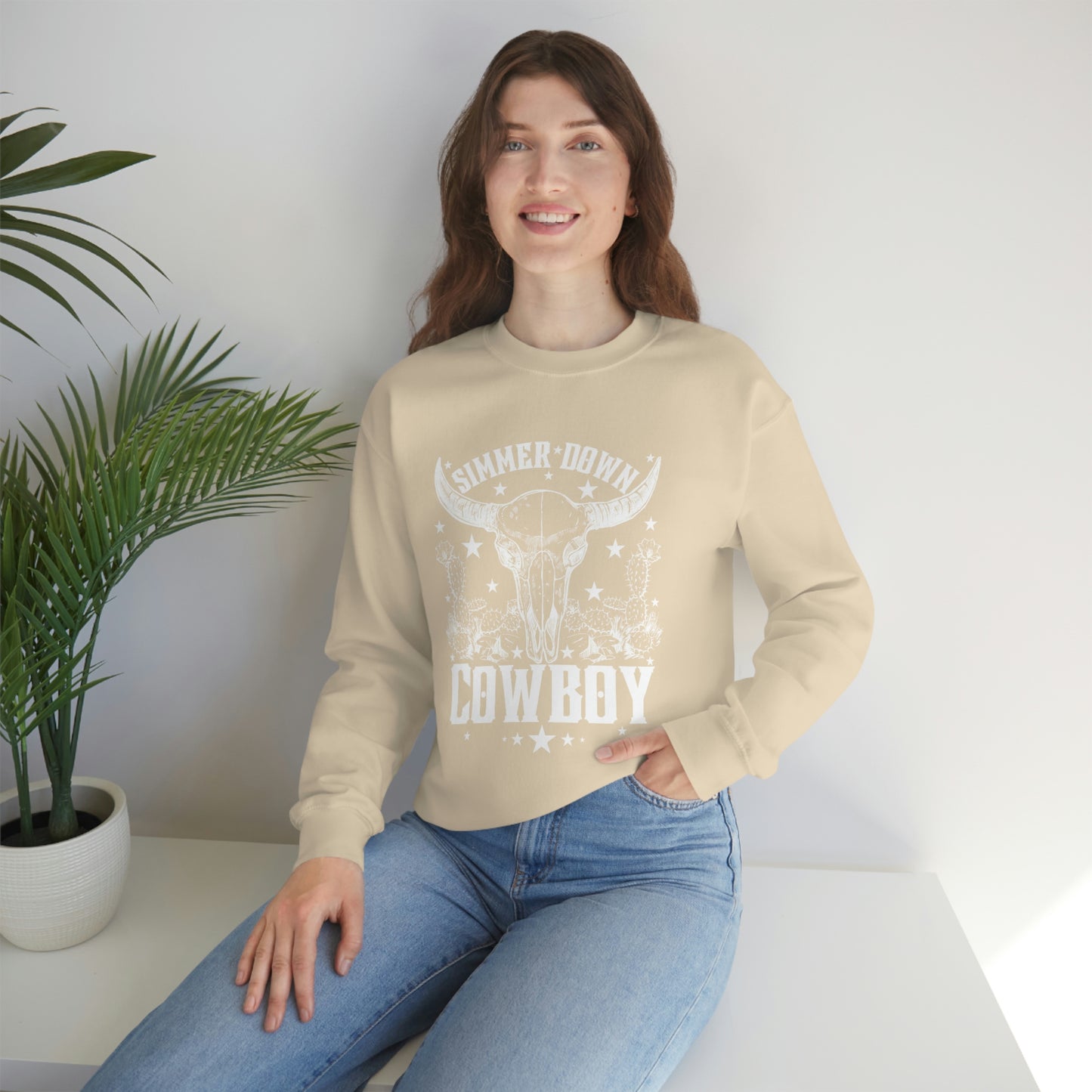 "Simmer Down Cowboy" Unisex Heavy Blend™ Crewneck Sweatshirt