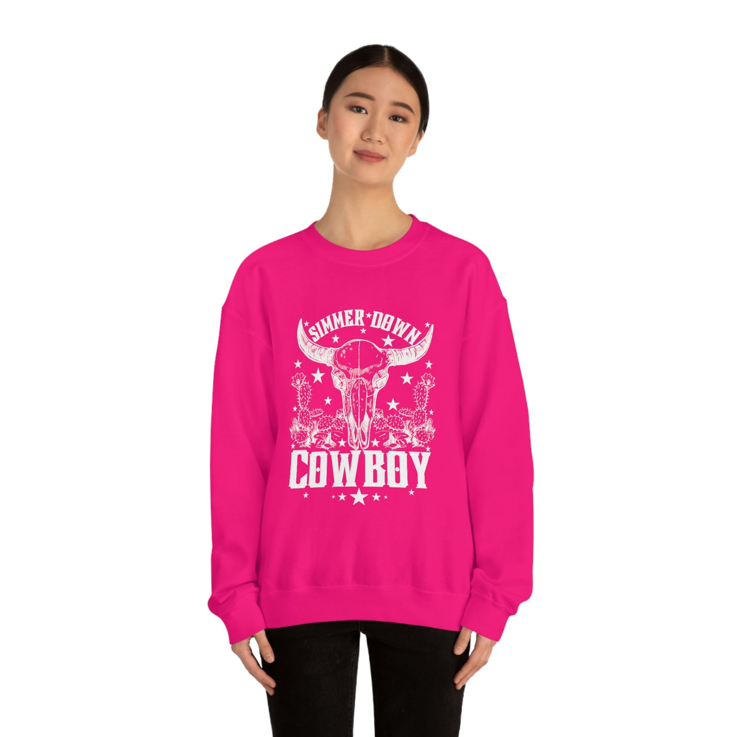 "Simmer Down Cowboy" Unisex Heavy Blend™ Crewneck Sweatshirt