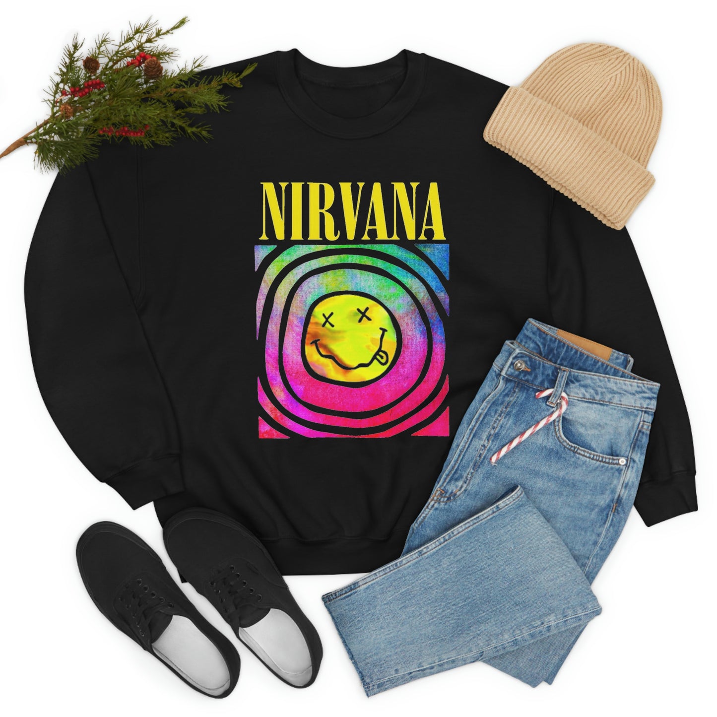 "Nirvana" Graphic Crewneck Sweatshirt