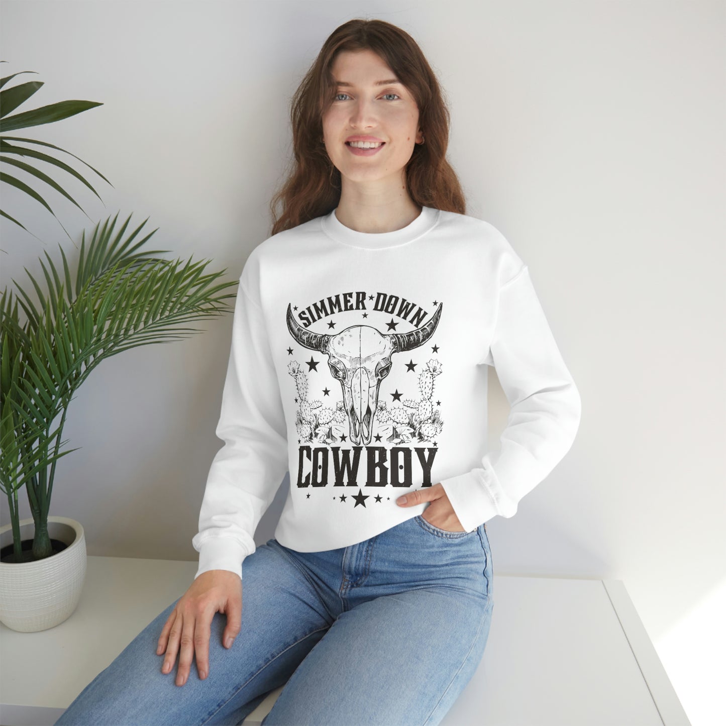 "Simmer Down Cowboy" Unisex Heavy Blend™ Crewneck Sweatshirt