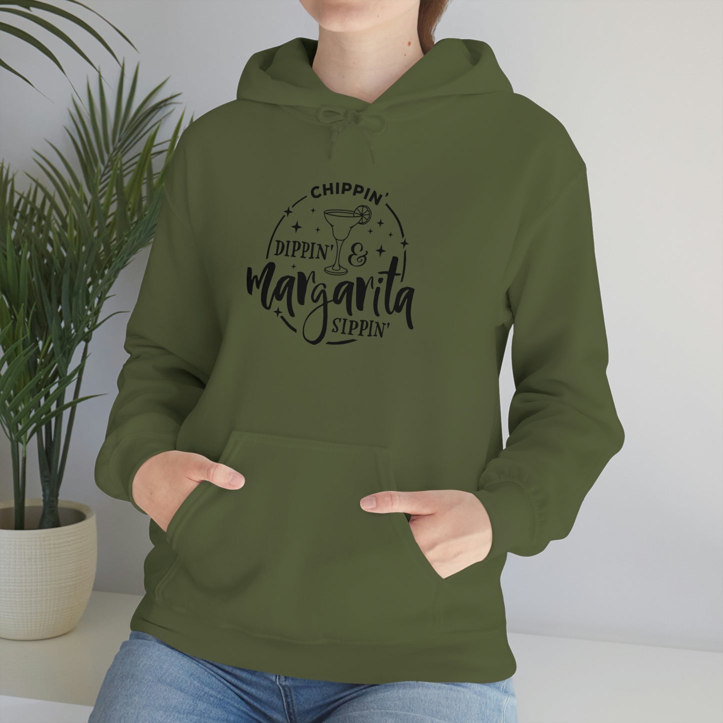 "Chippin, Dippin, and Margarita Sippin" Unisex Heavy Blend™ Hooded Sweatshirt
