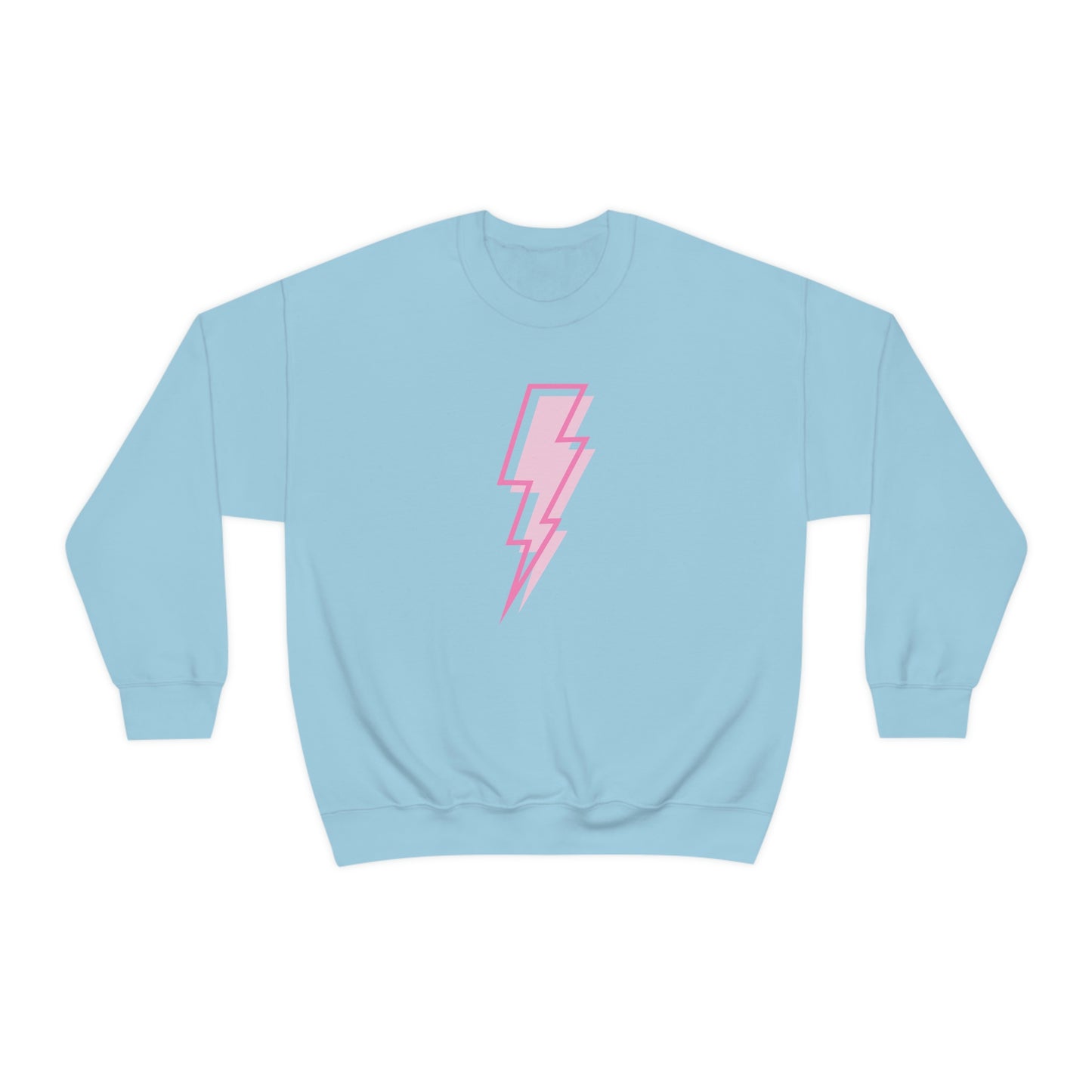 "Pink Lightning Bolt" Unisex Crewneck Sweatshirt